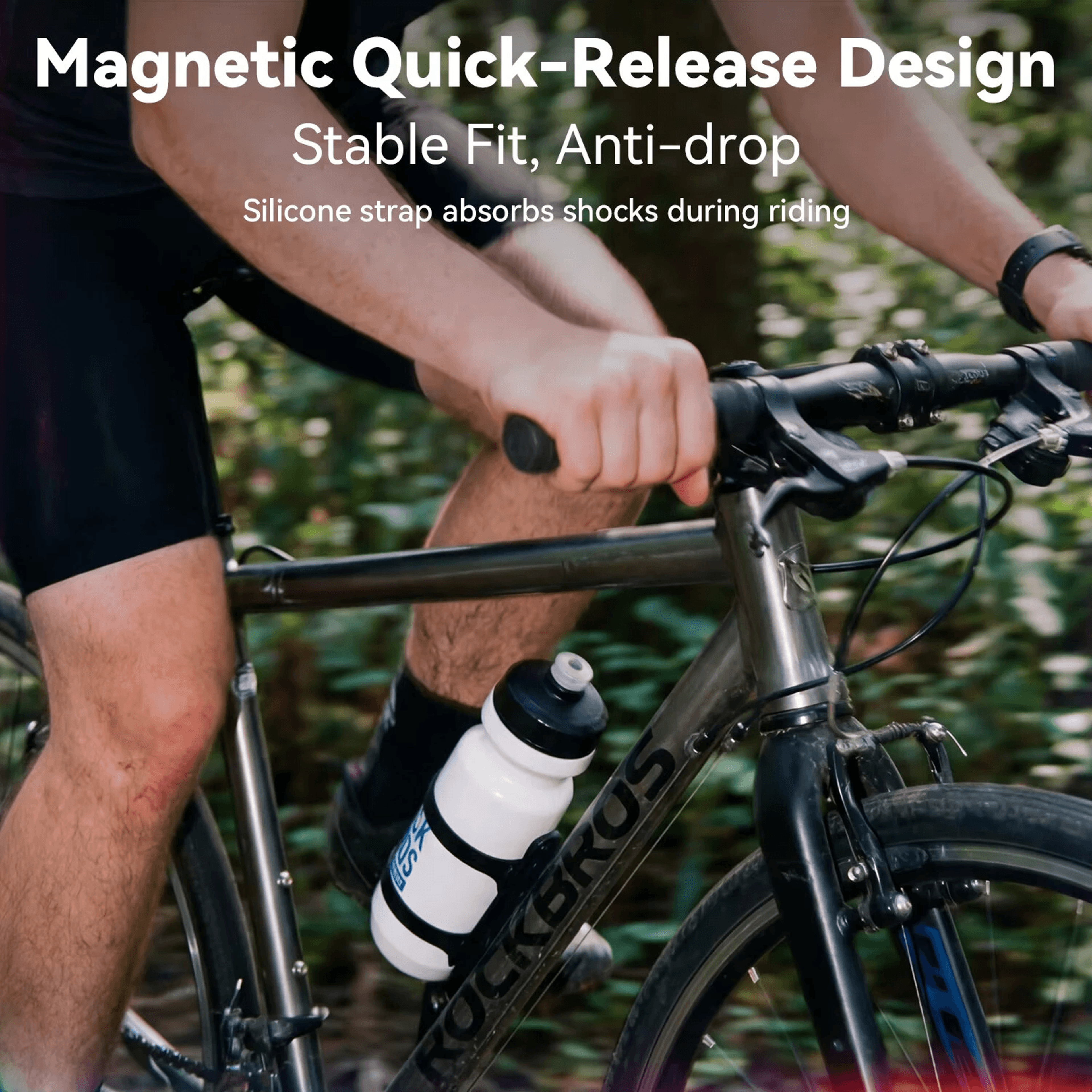 Magnetic Quick Release Bike Bottle Holder With Universal Adjustable Strap 4