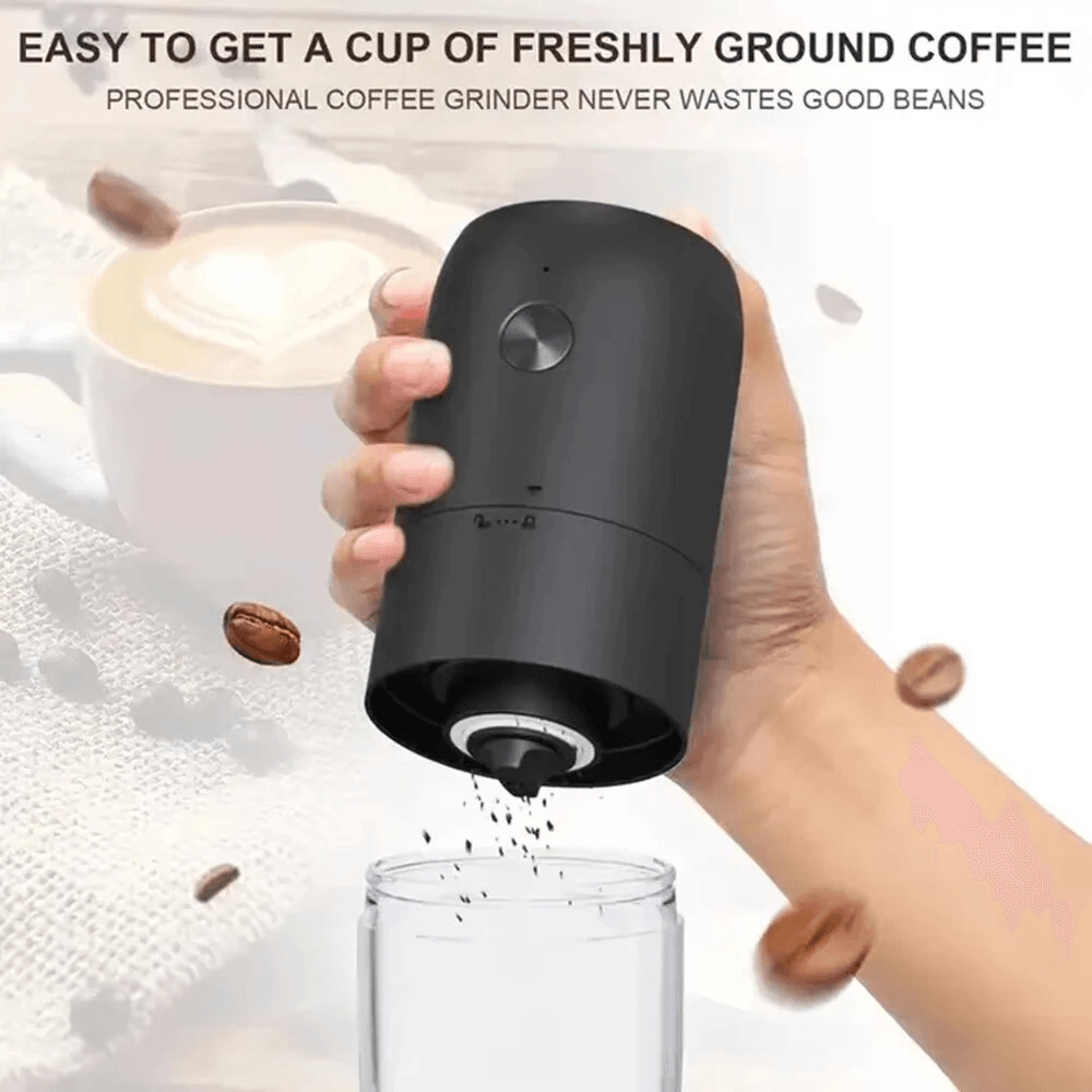 Portable Electric Coffee Grinder Rechargeable Adjustable Coffee Bean Grinder 4