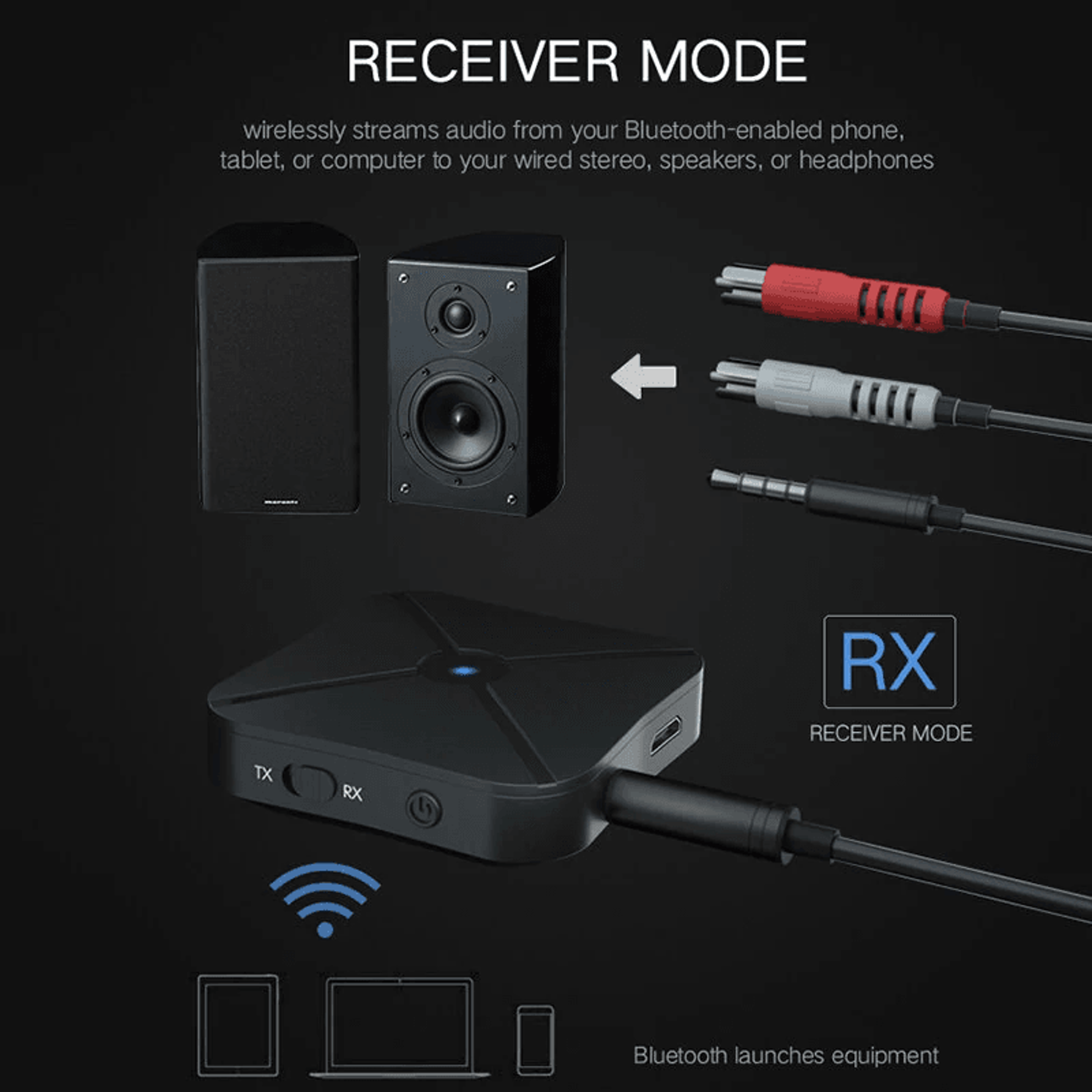 Bluetooth Transmitter Receiver Wireless Audio Adapter For TV Car Speaker And Headphones 2