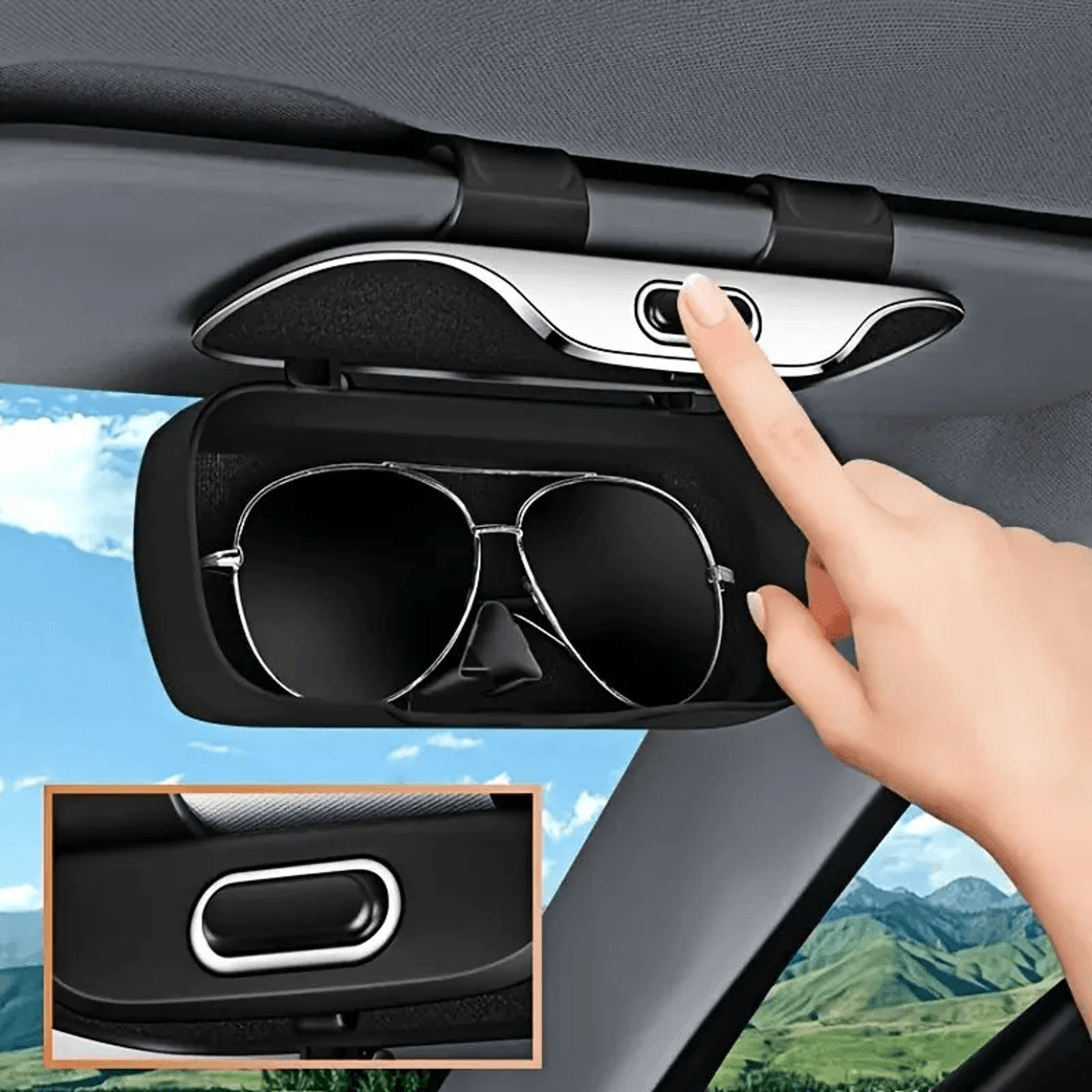Car Sun Visor Sunglasses Holder Protective Glasses Storage Case 1