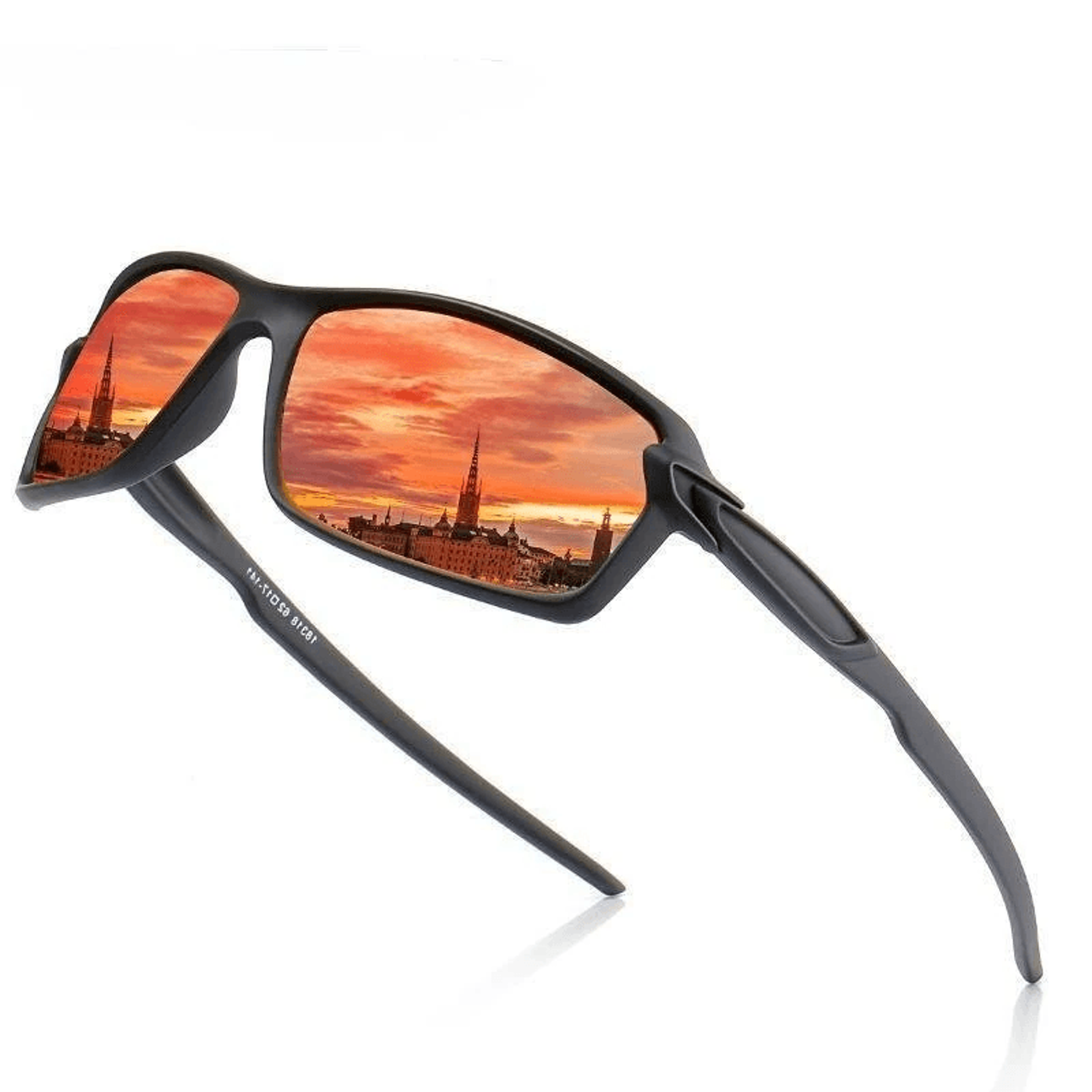 polarized square sports sunglasses with protection for driving fishing and travel