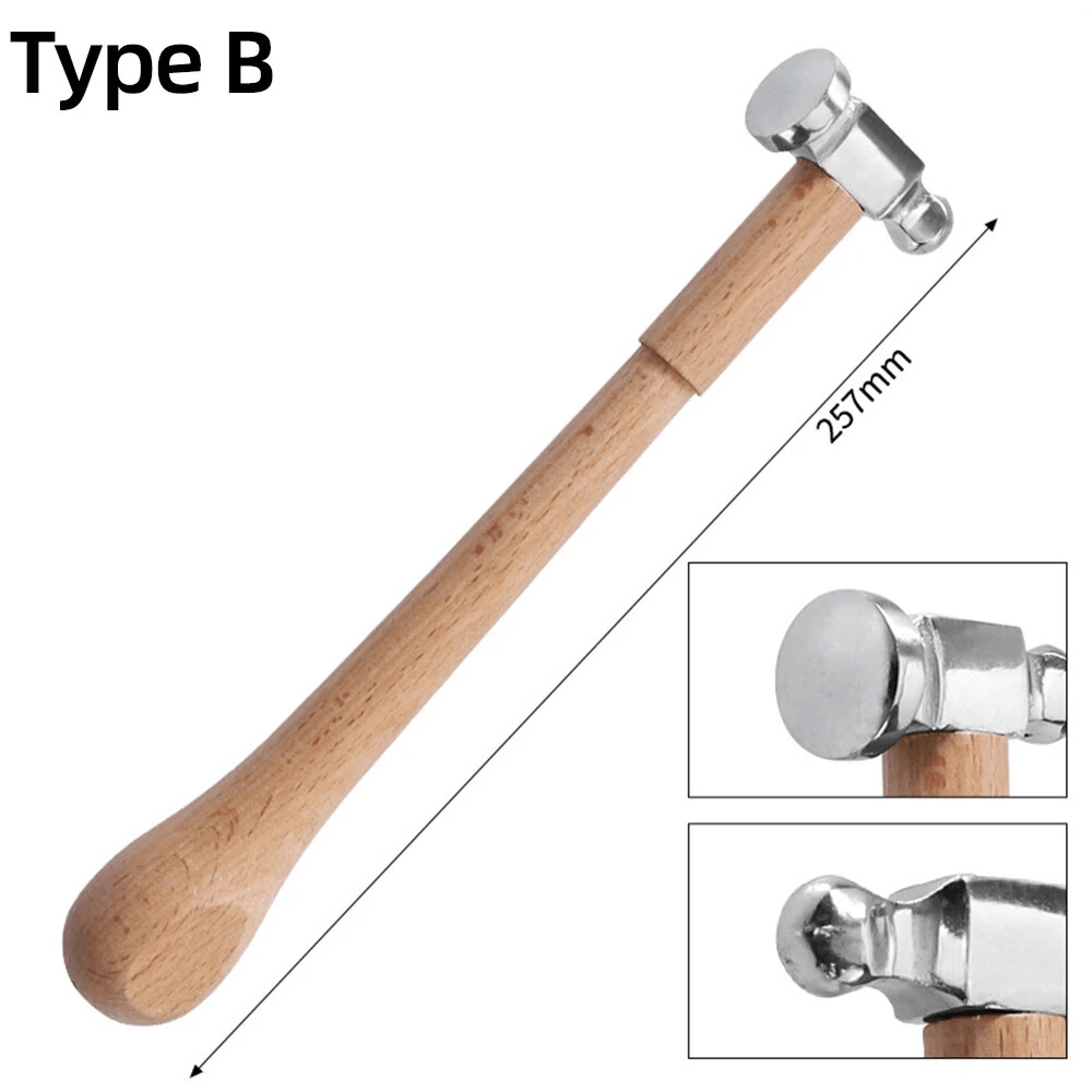 Mini Jewelry Hammer With High Carbon Steel Head And Wooden Handle 11