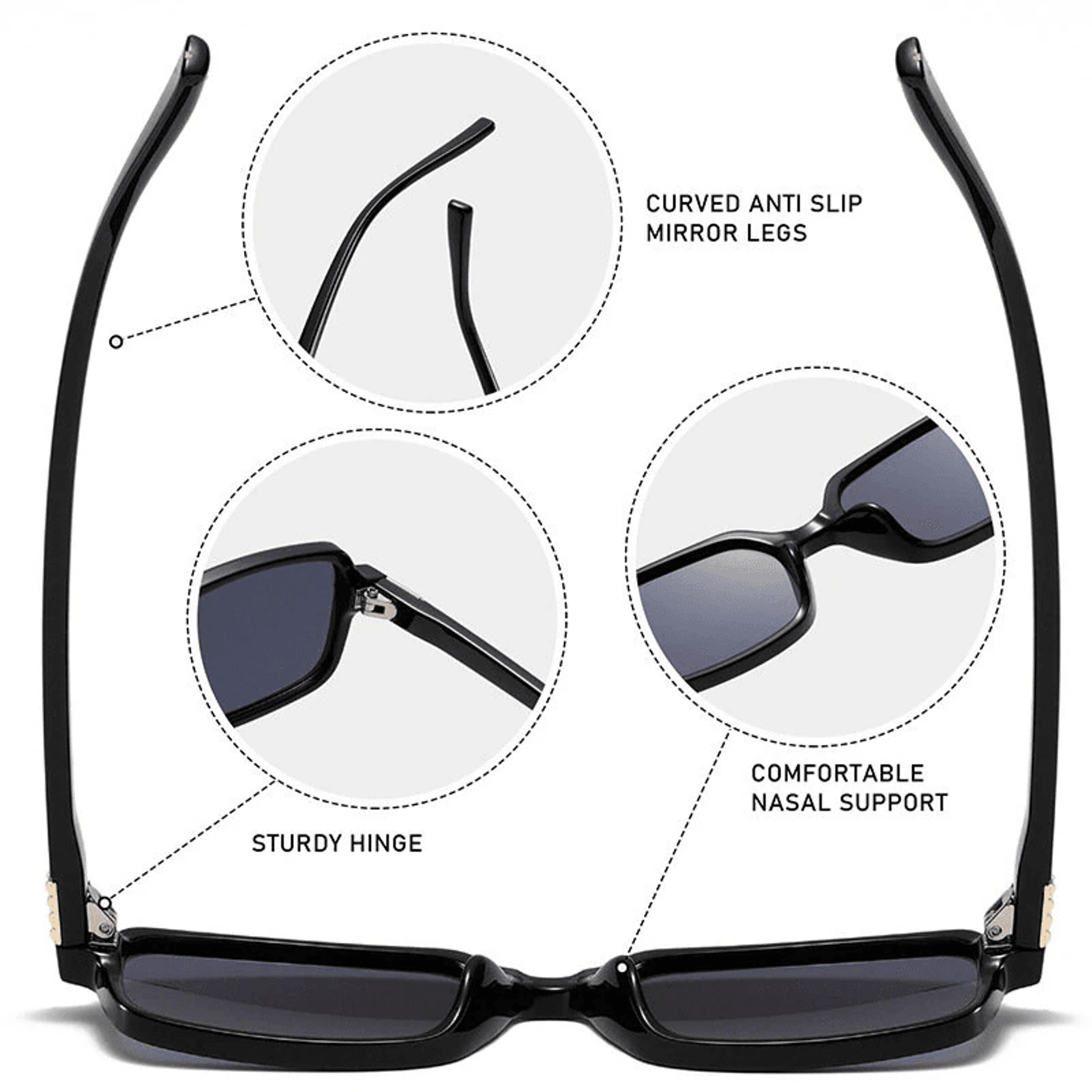 Small Rectangle Polarized Sunglasses With Protection 2