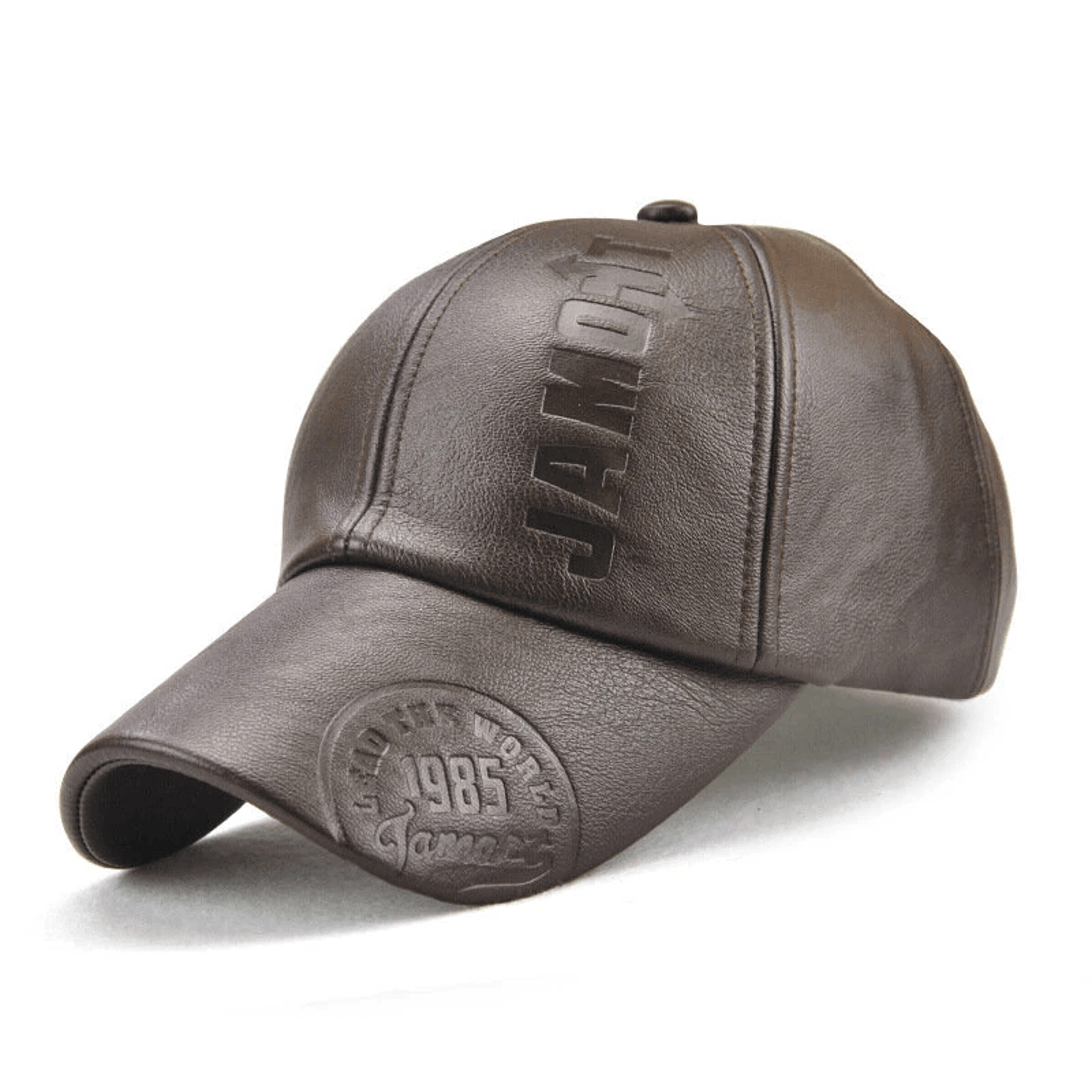 PU Leather Baseball Cap Adjustable Unisex Embossed Sun Visor Hat 8