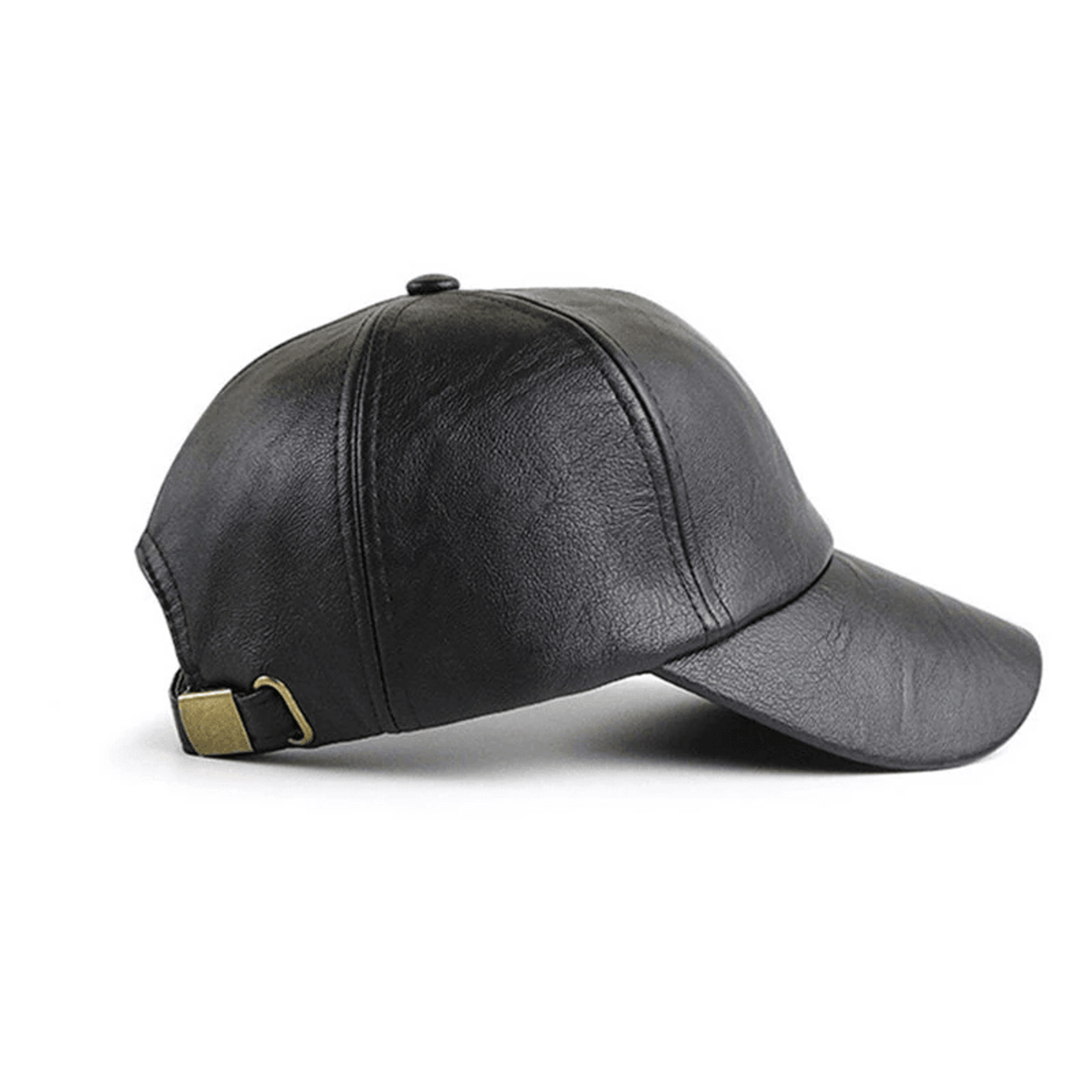 PU Leather Baseball Cap Adjustable Unisex Embossed Sun Visor Hat 3