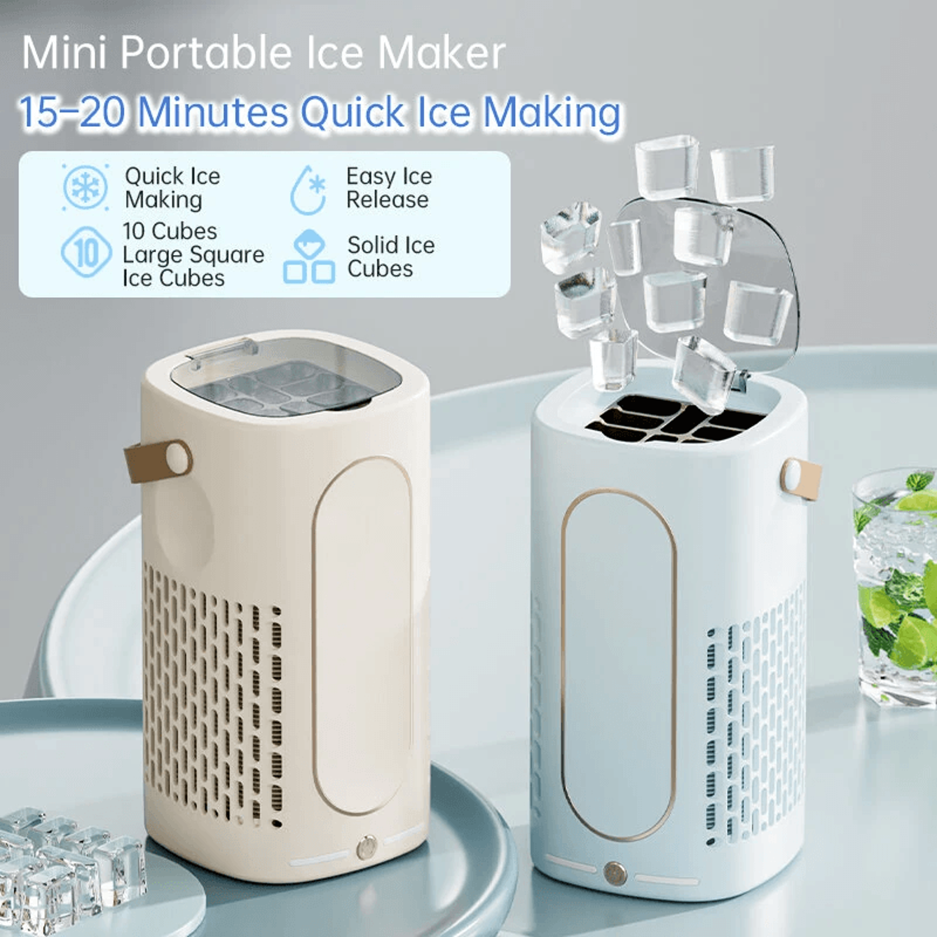 Portable Countertop Ice Maker With Minute Fast Ice Making 2