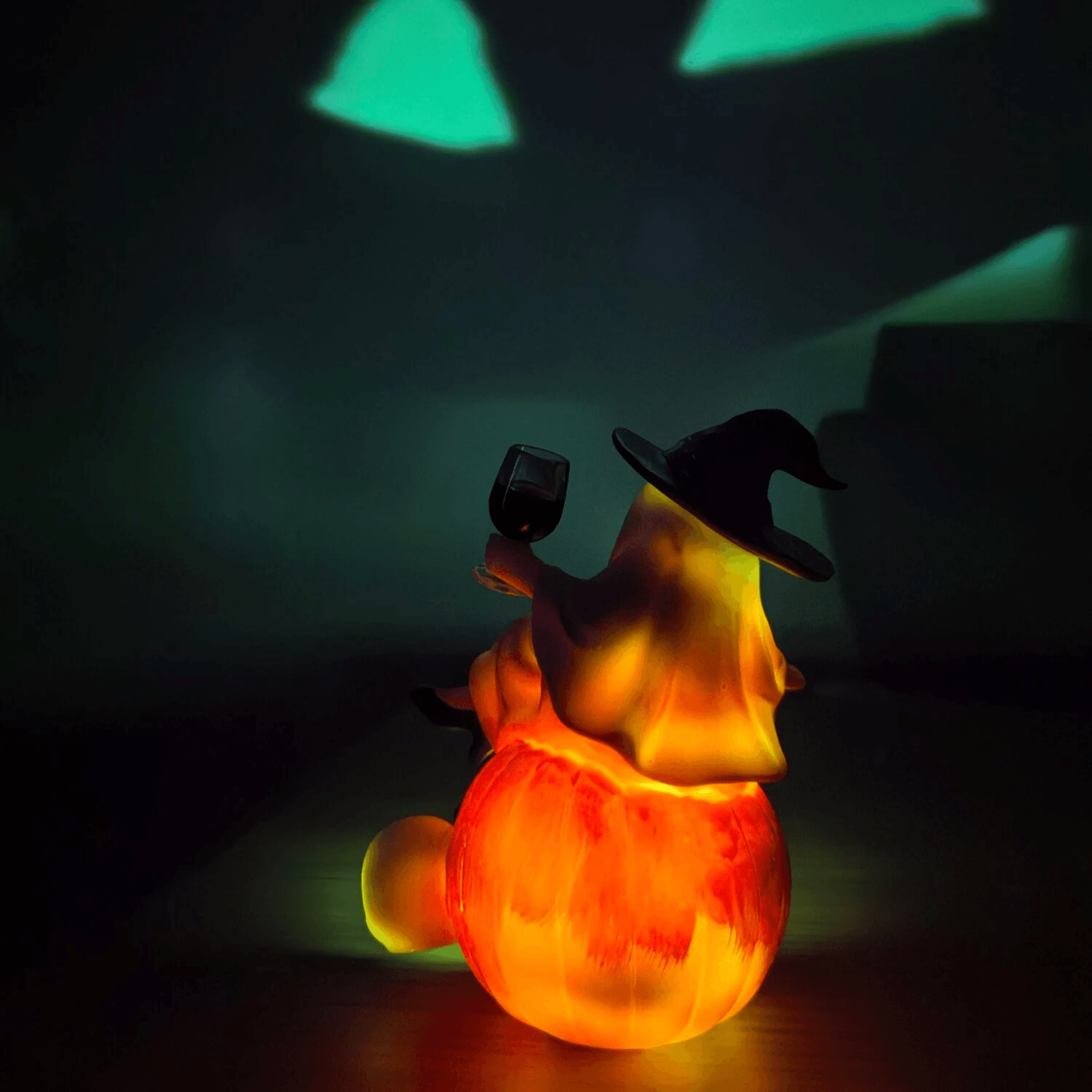Tipsy Ghost Halloween Night Light Pumpkin Resin Table Lamp 4