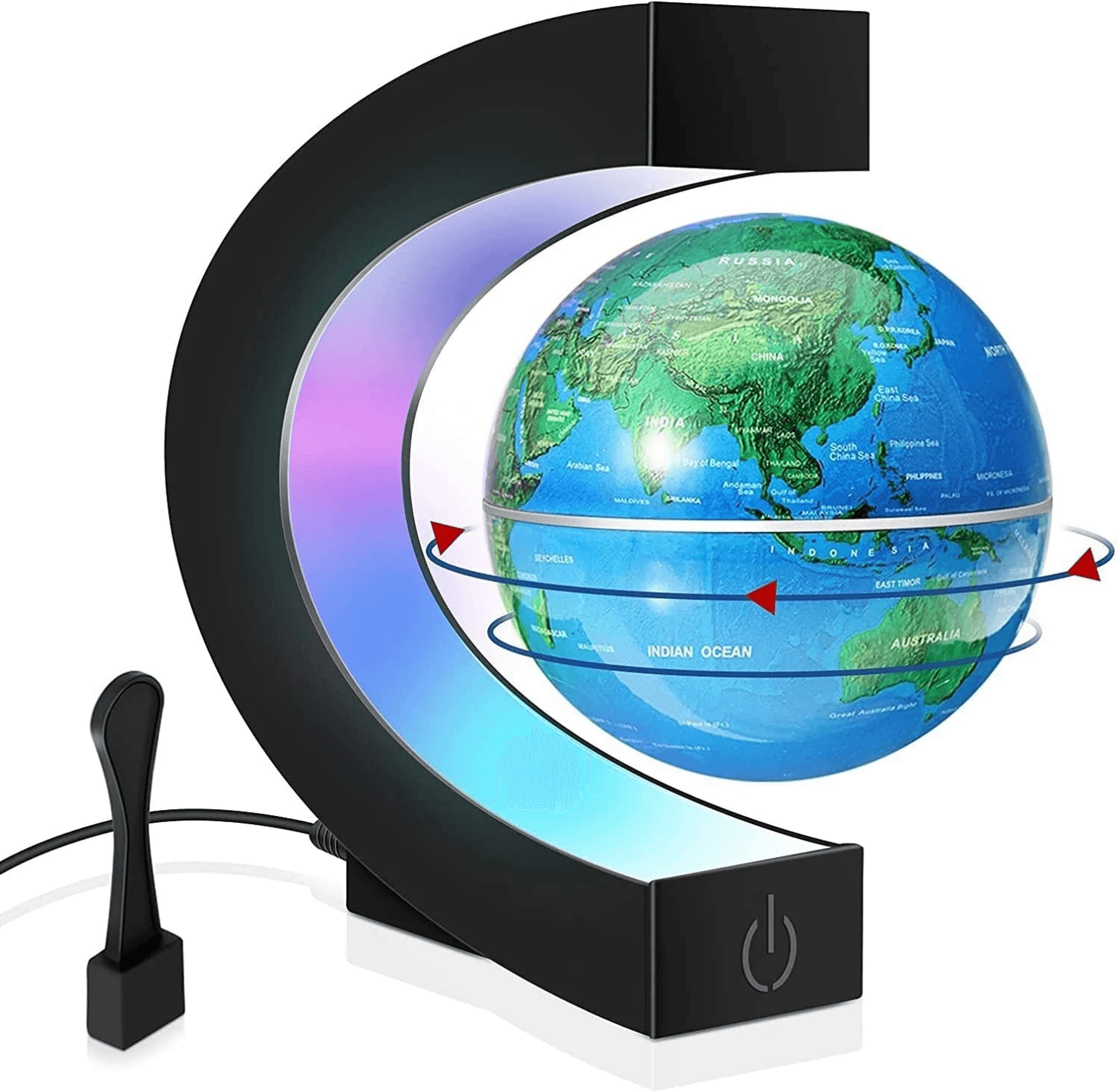 Magnetic Levitating Globe With LED Light Floating World Map Desk Decor 0