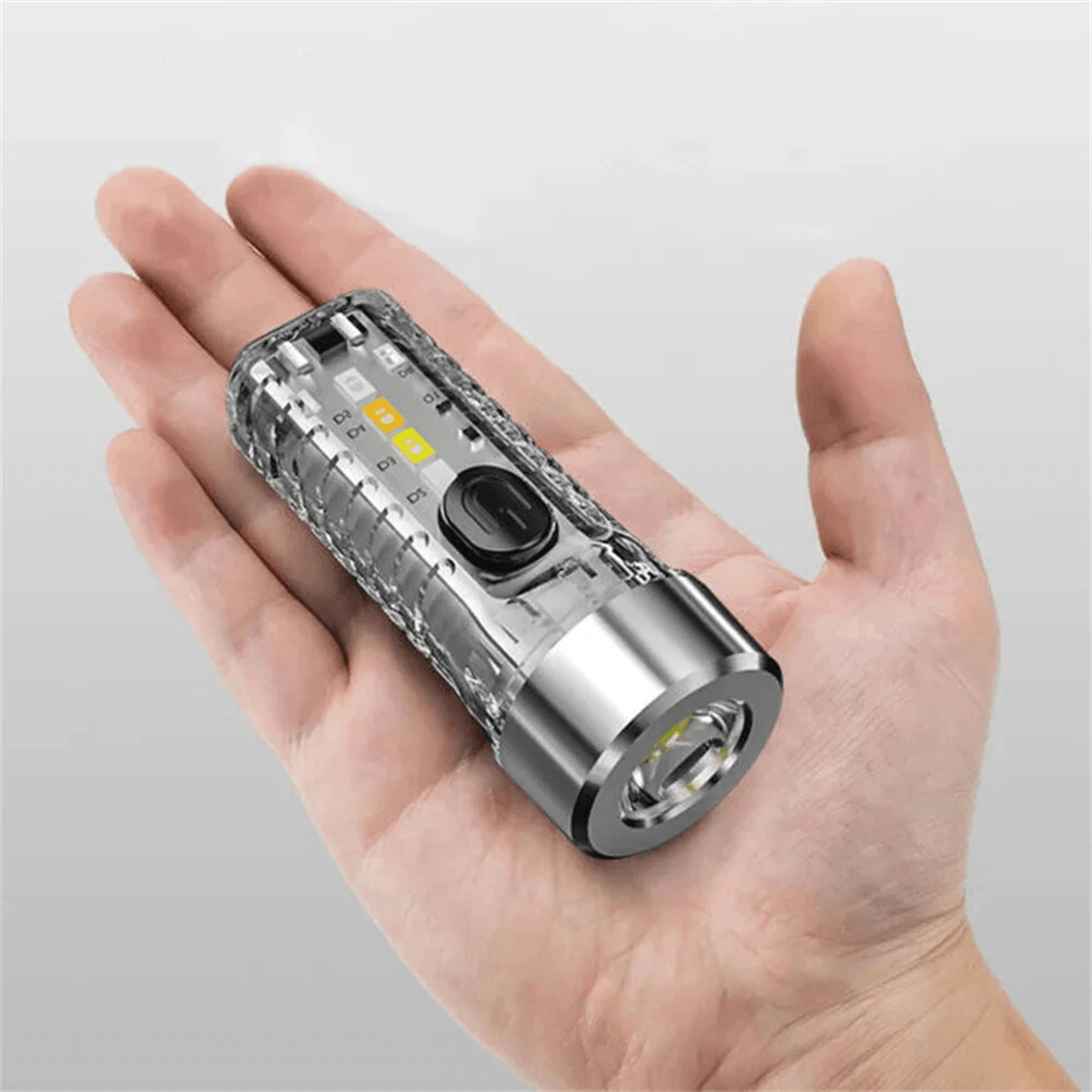 Rechargeable Mini LED Keychain Flashlight Type C Pocket Light For Camping And Emergencies 6