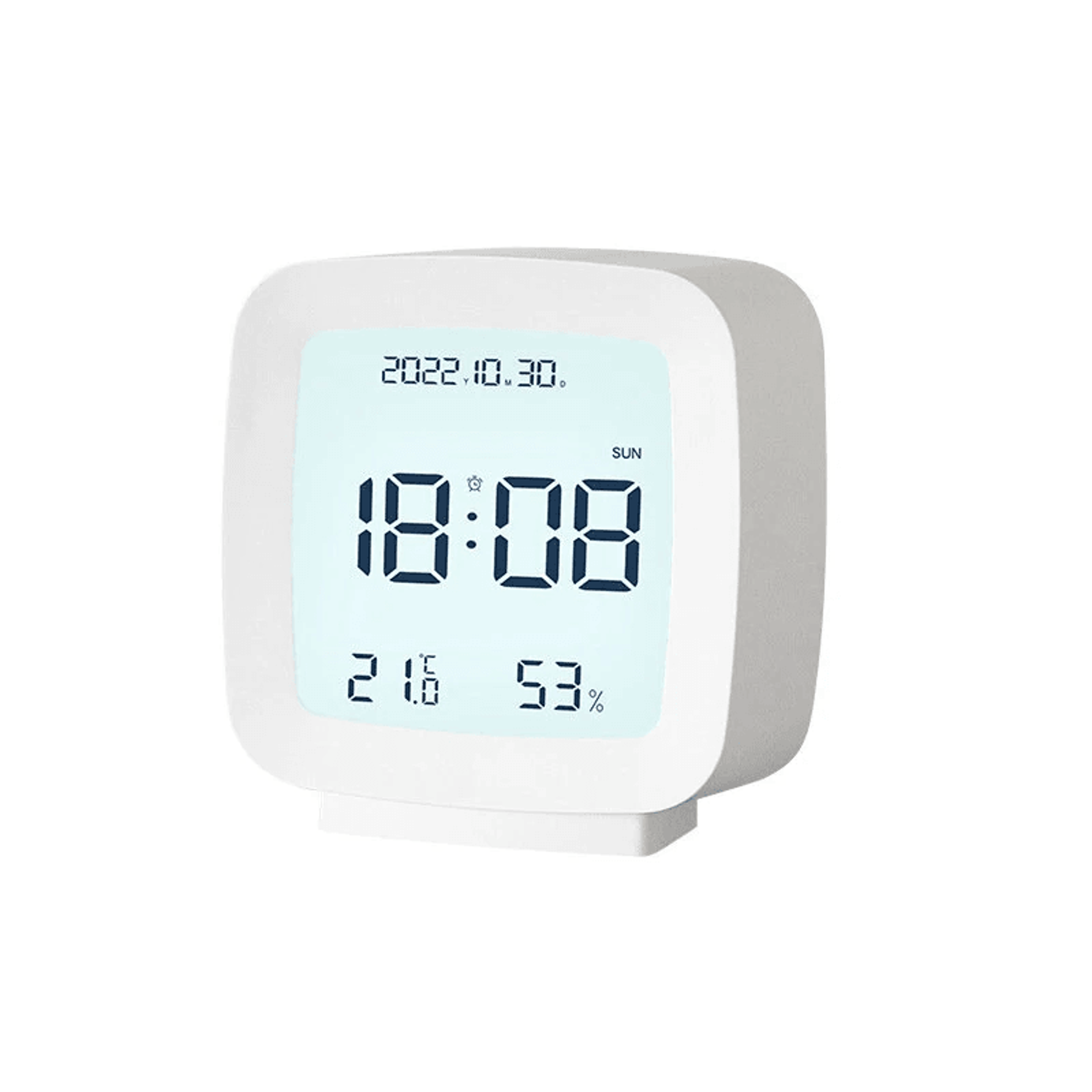 Smart Digital Alarm Clock With Voice Activated Backlight Temperature Humidity Display And Snooze 7