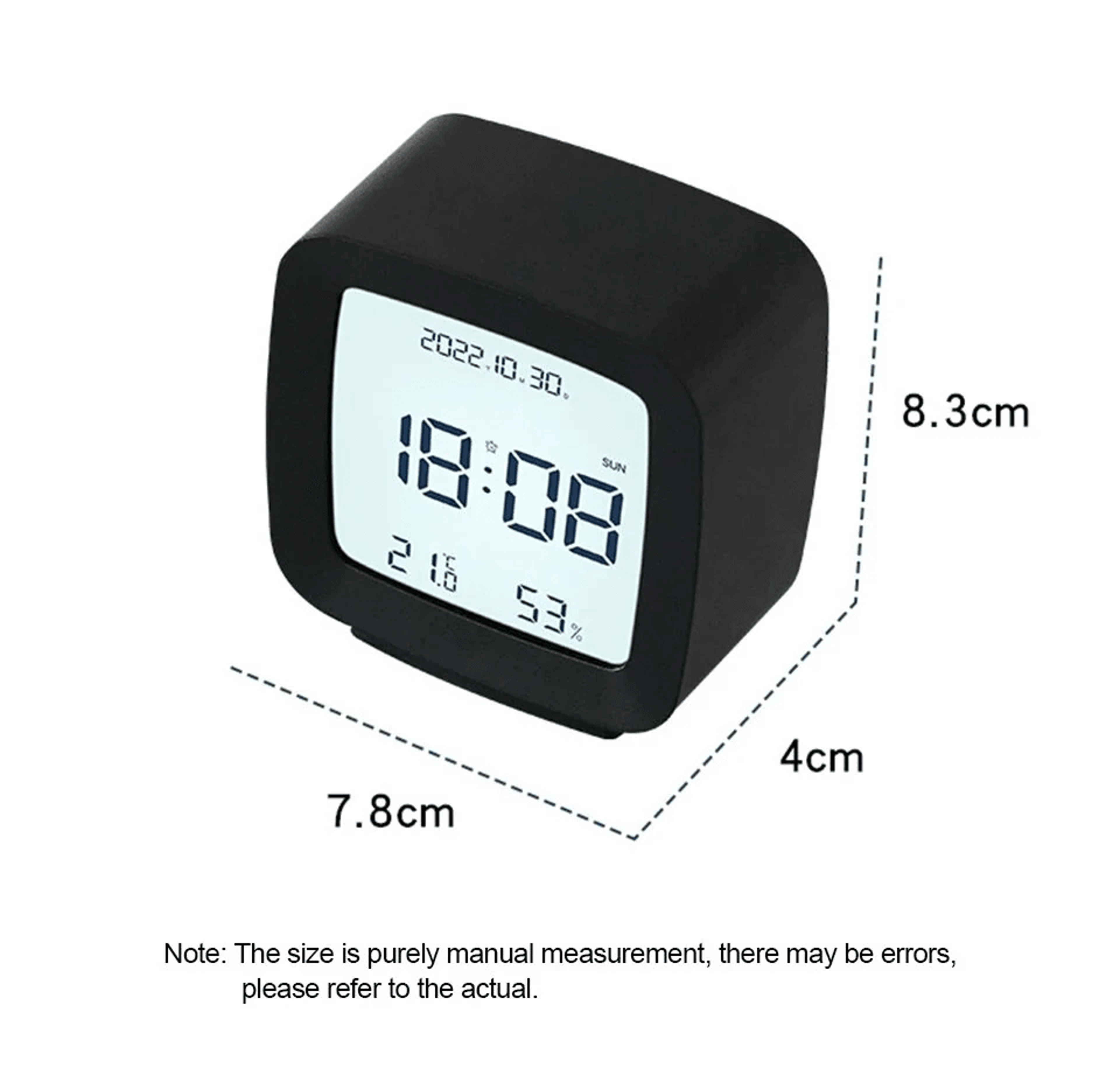 Smart Digital Alarm Clock With Voice Activated Backlight Temperature Humidity Display And Snooze 5