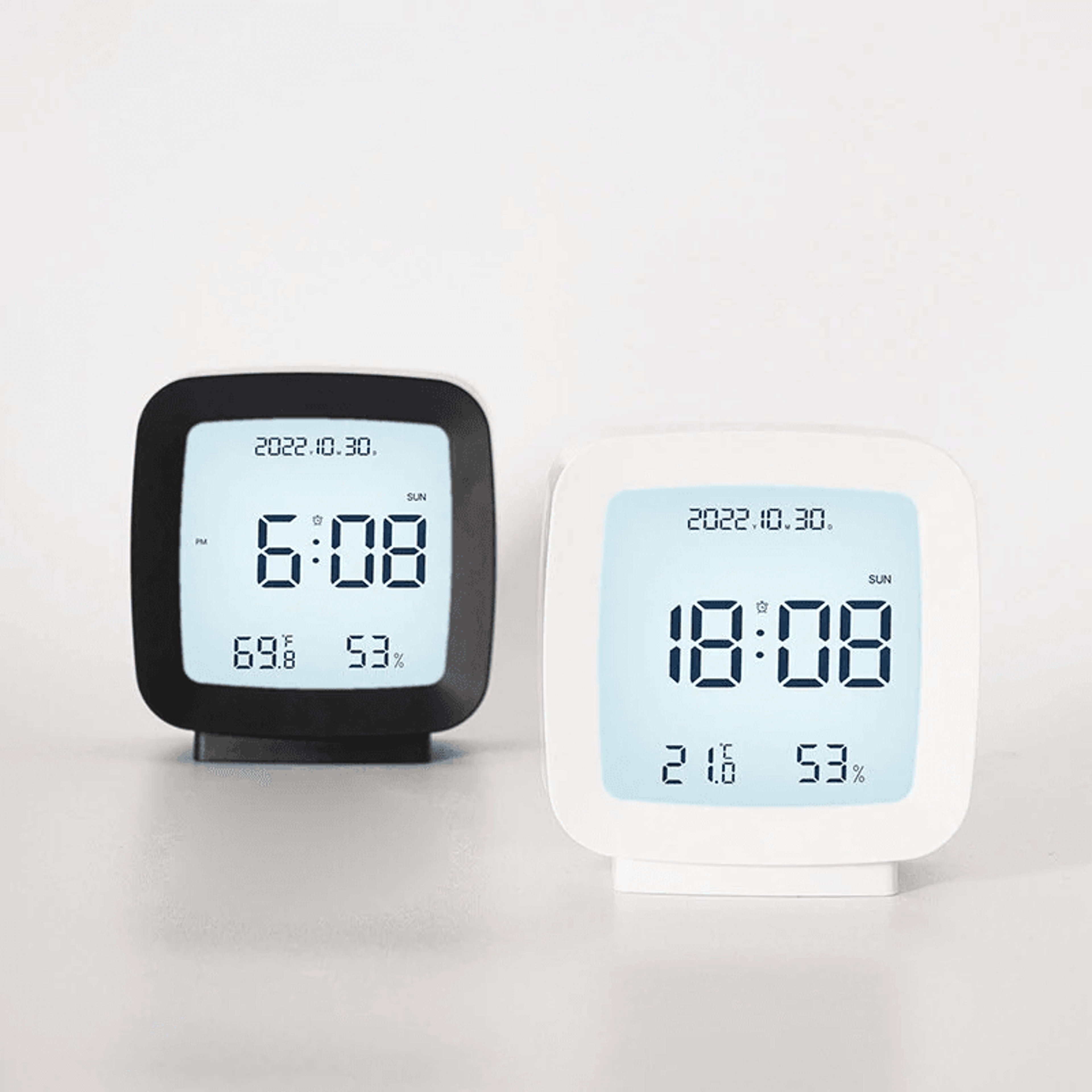 Smart Digital Alarm Clock With Voice Activated Backlight Temperature Humidity Display And Snooze 1