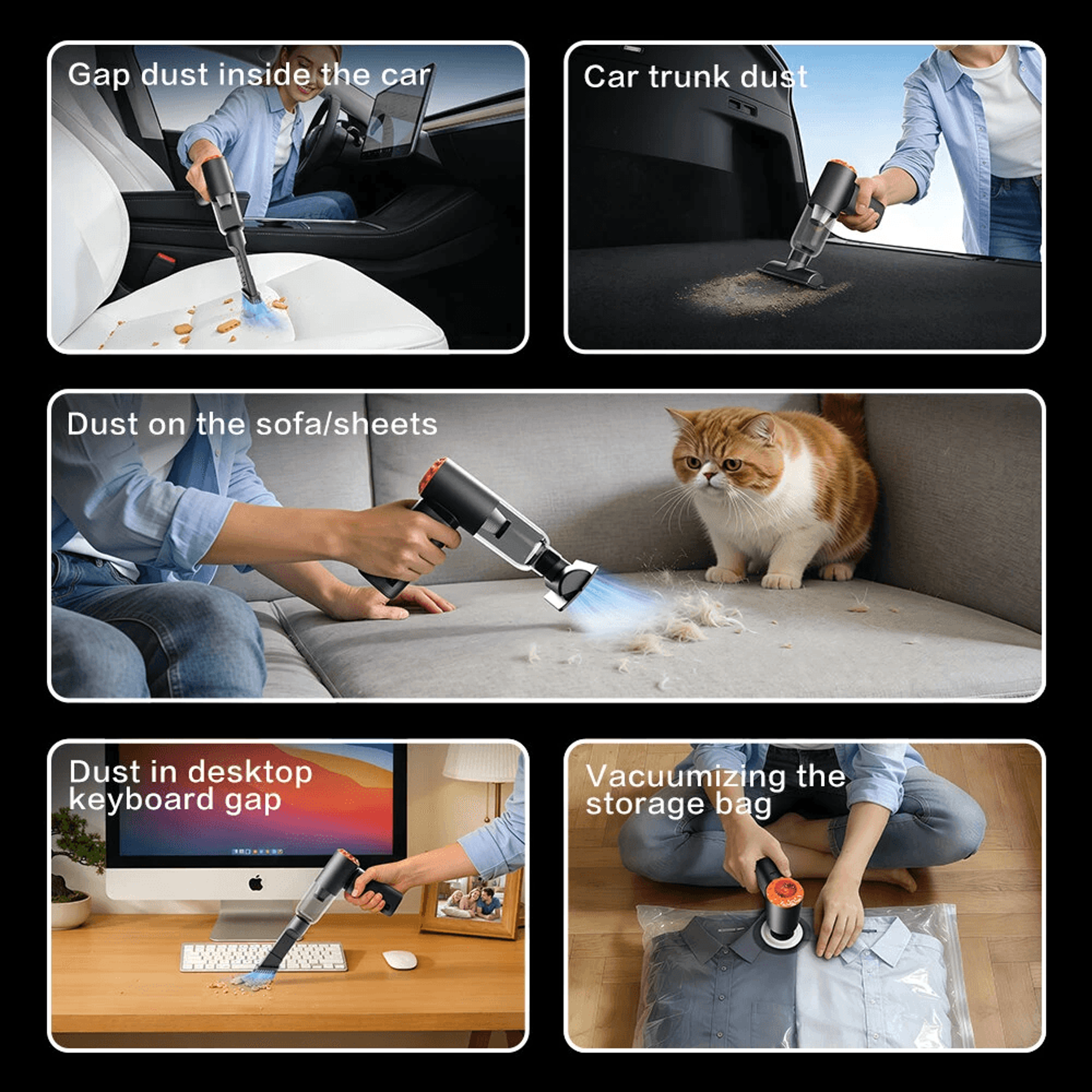 Portable Cordless Car Vacuum With Suction And Washable HEPA Filter 3
