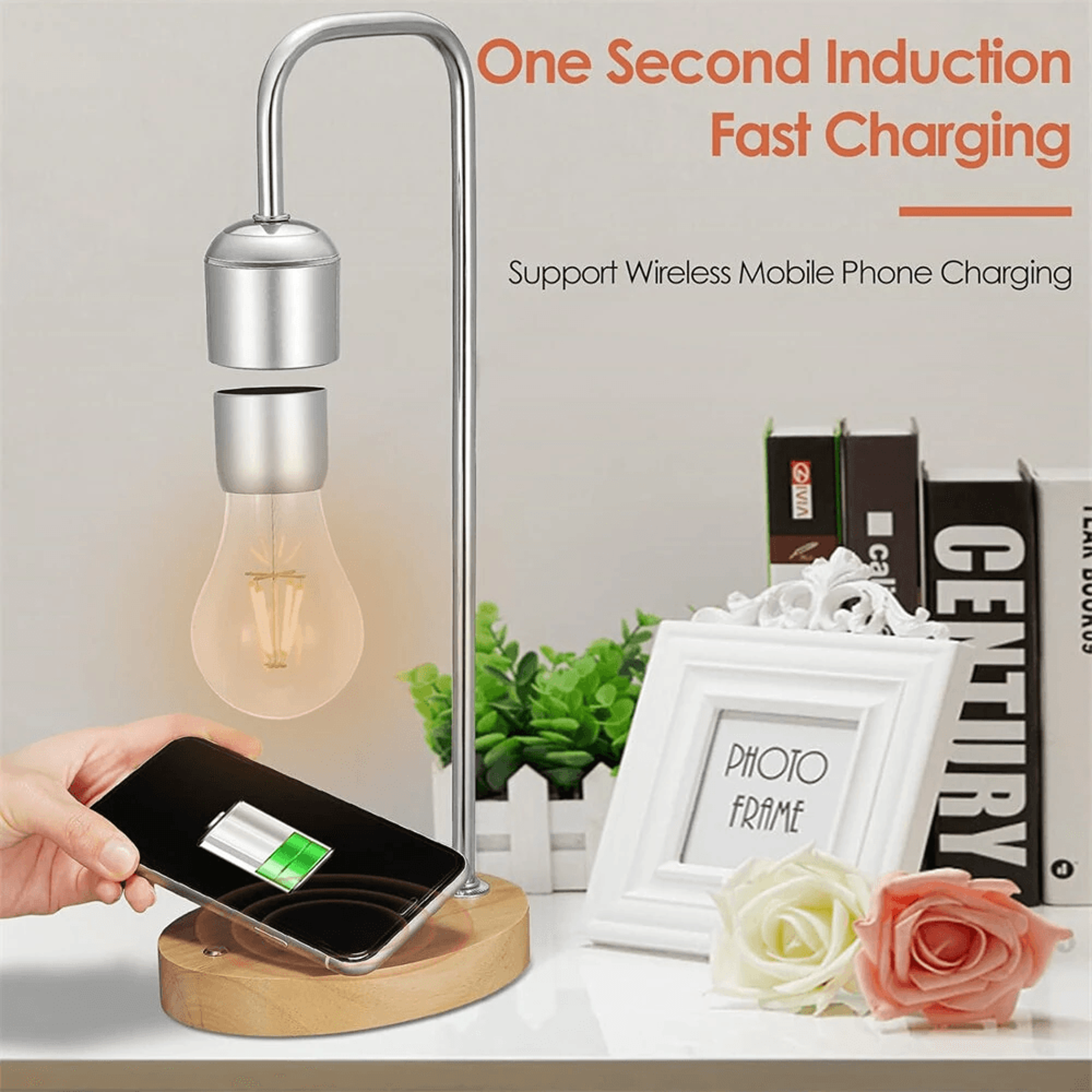 Levitating LED Light Art Piece Wireless Charging Night Light 5