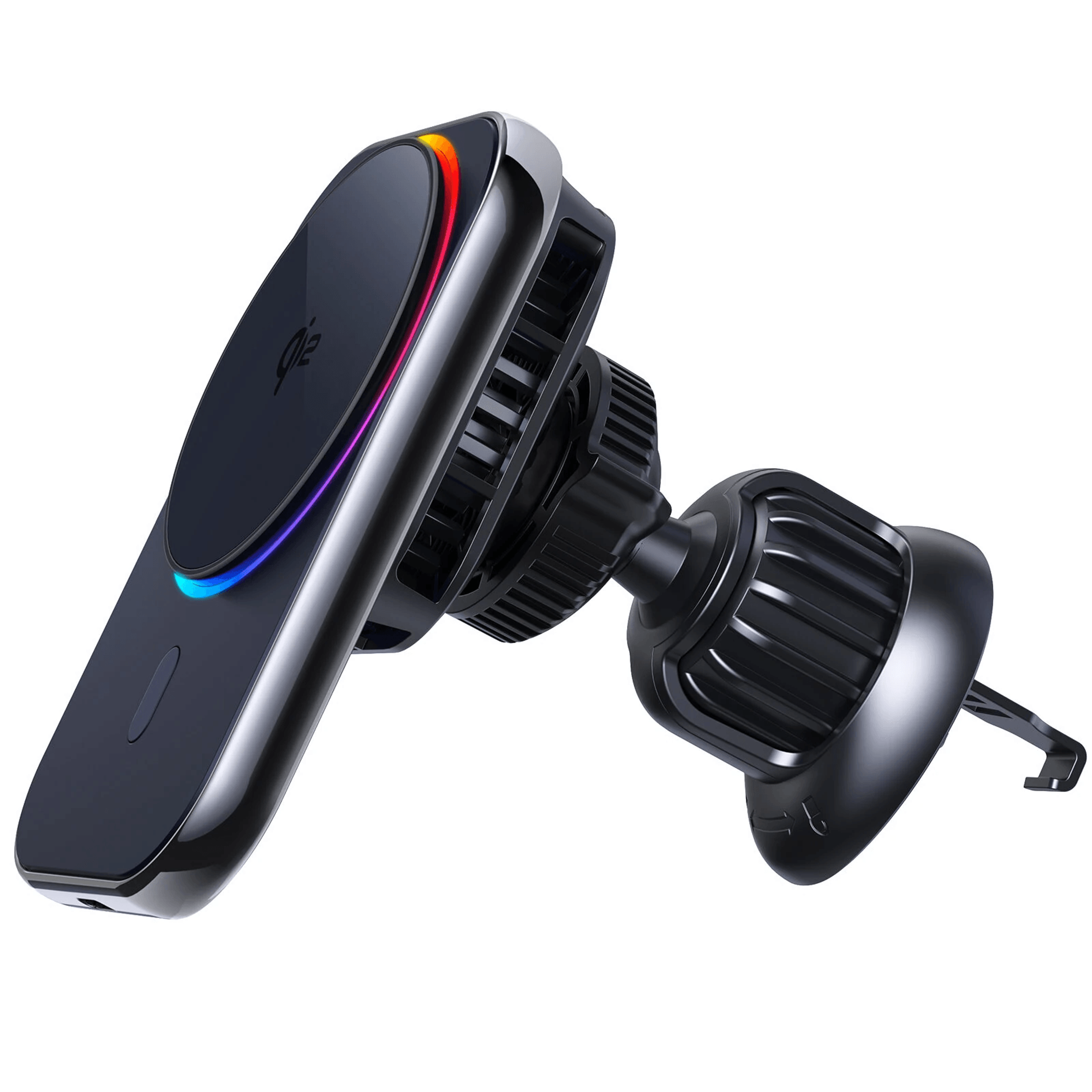 Magnetic Wireless Car Charger Mount With LED Light Fast Charging Station 2