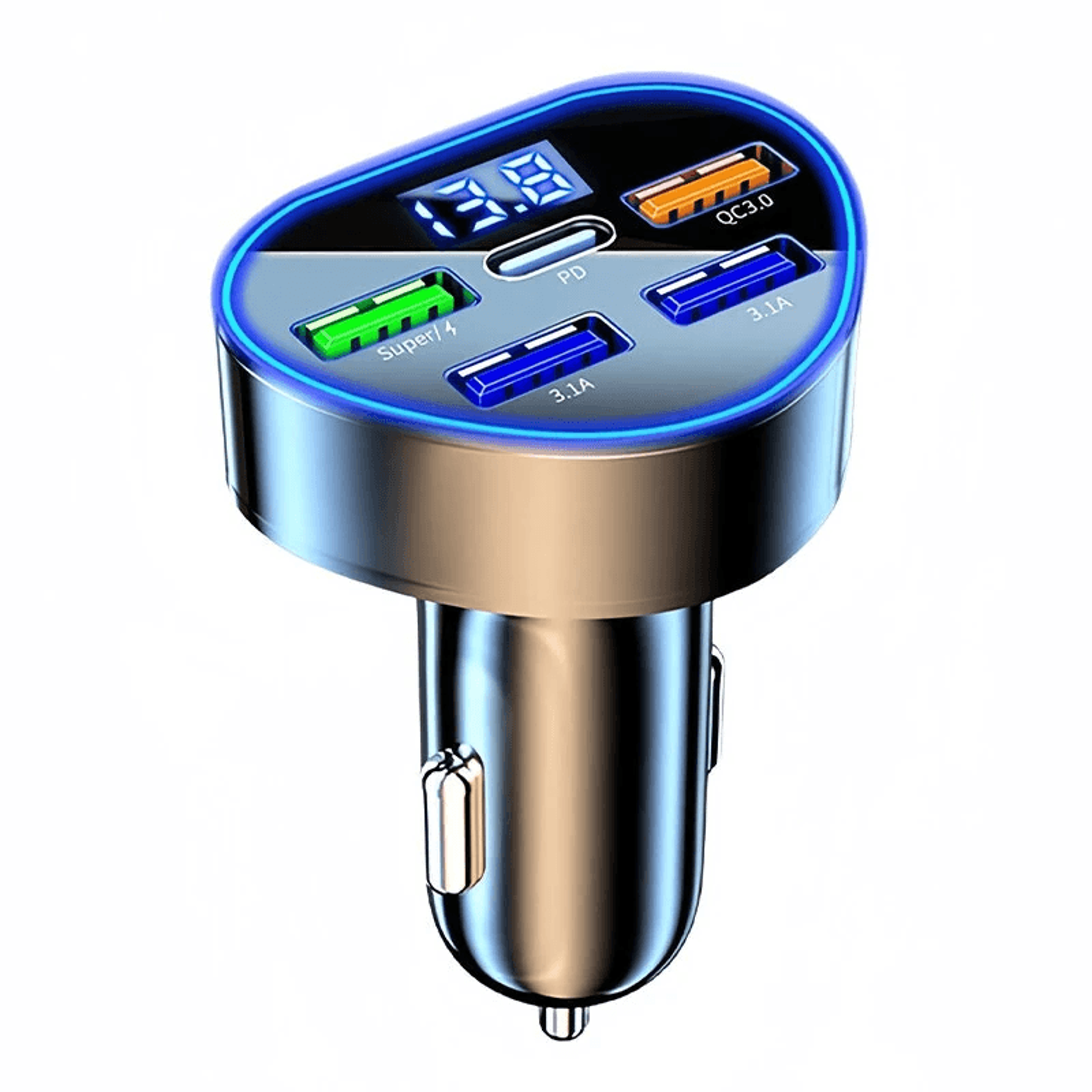 Port USB PD Car Charger Adapter With USB A And USB C Fast Charging 8