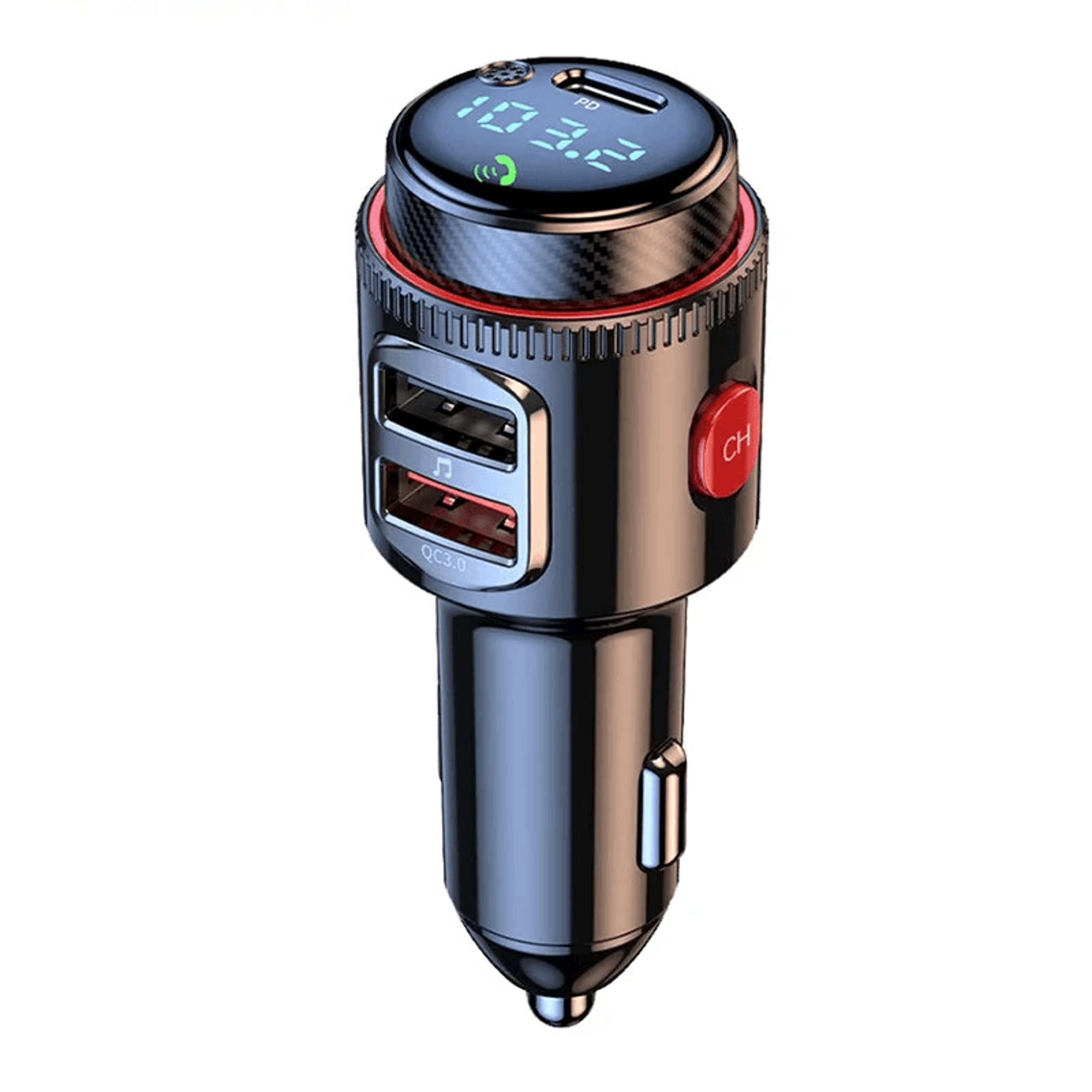 Bluetooth FM Transmitter Car Charger With PD Fast Charging And Digital Display 0