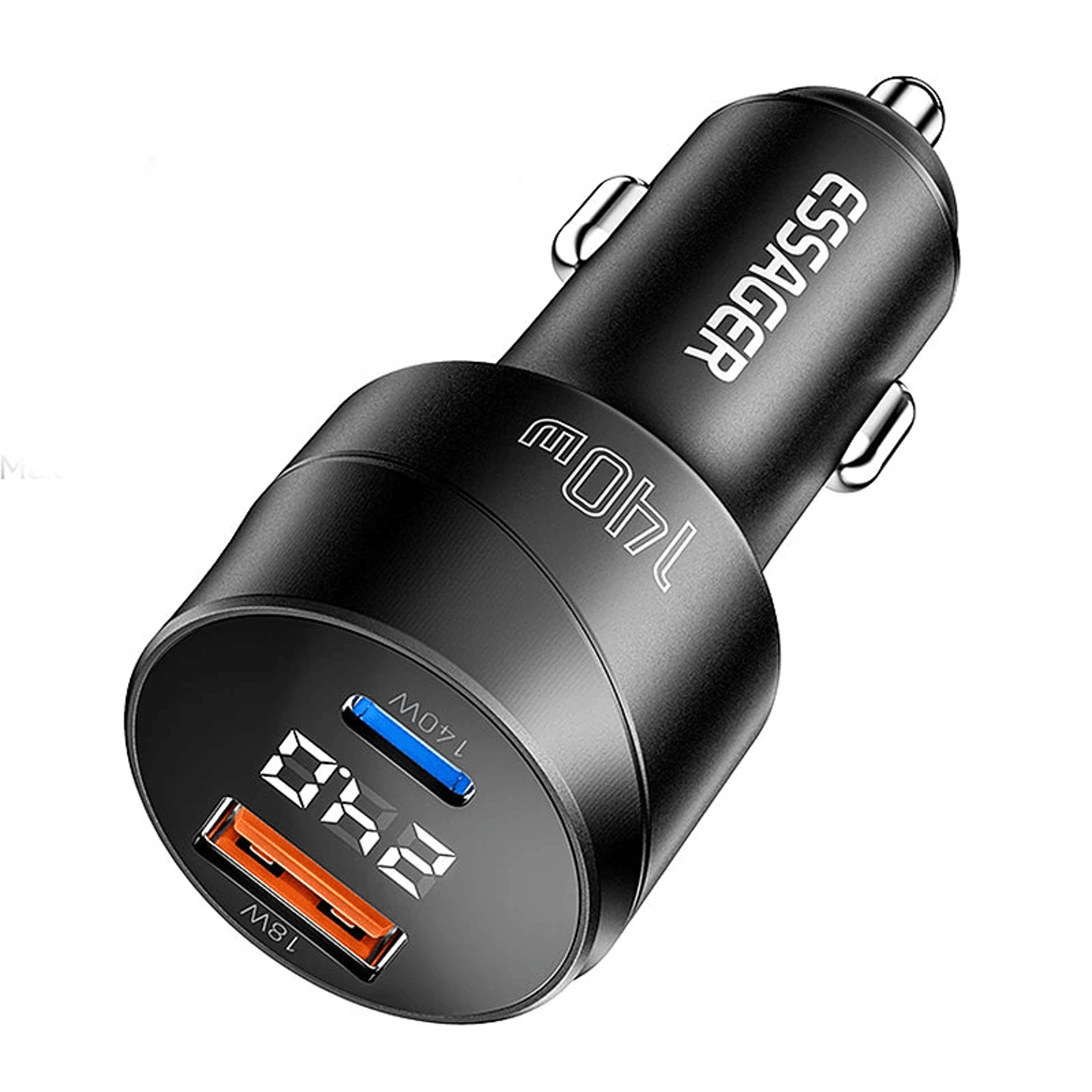 Dual Port USB Car Charger With Digital Display PD Fast Charging 0
