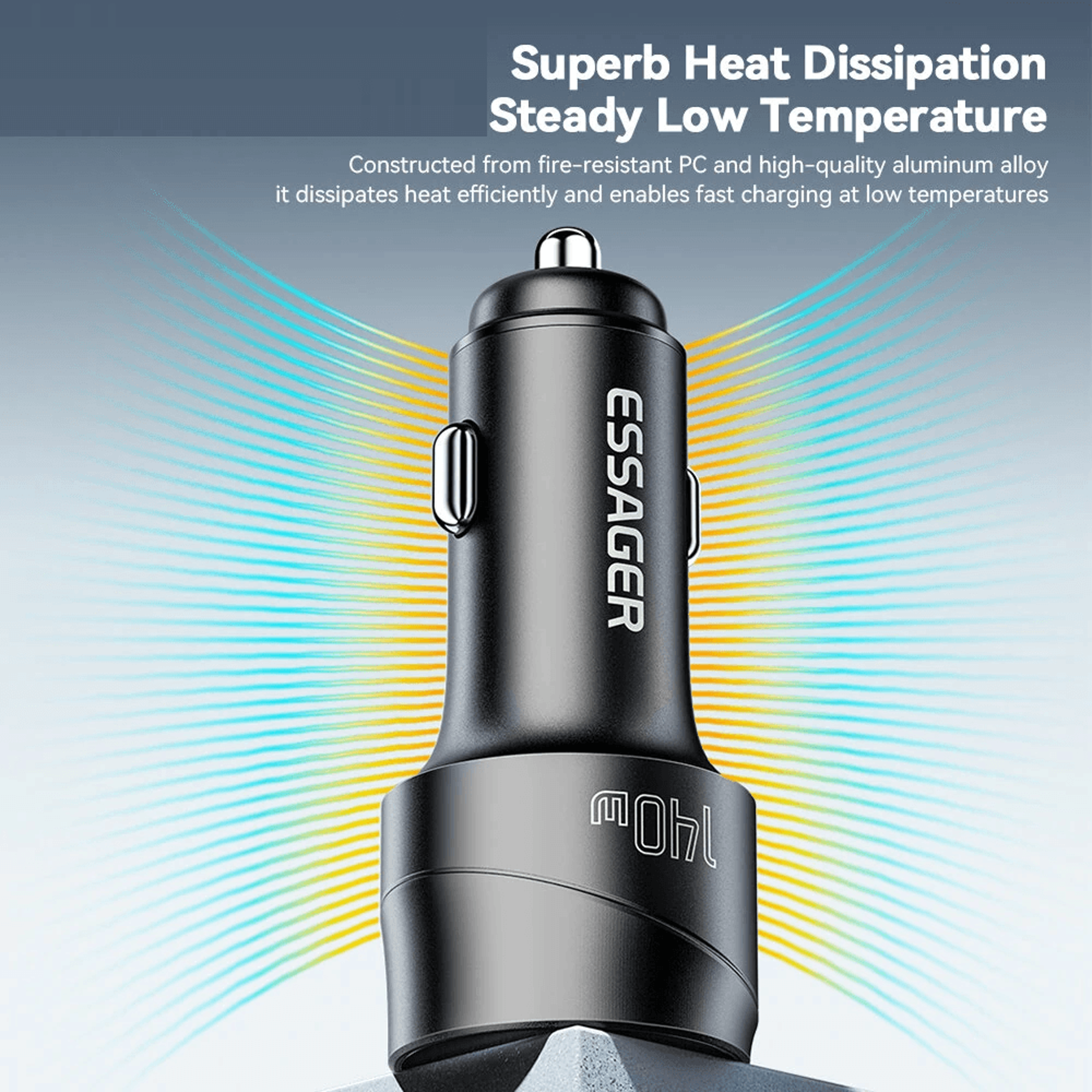 Dual Port USB Car Charger With Digital Display PD Fast Charging 6