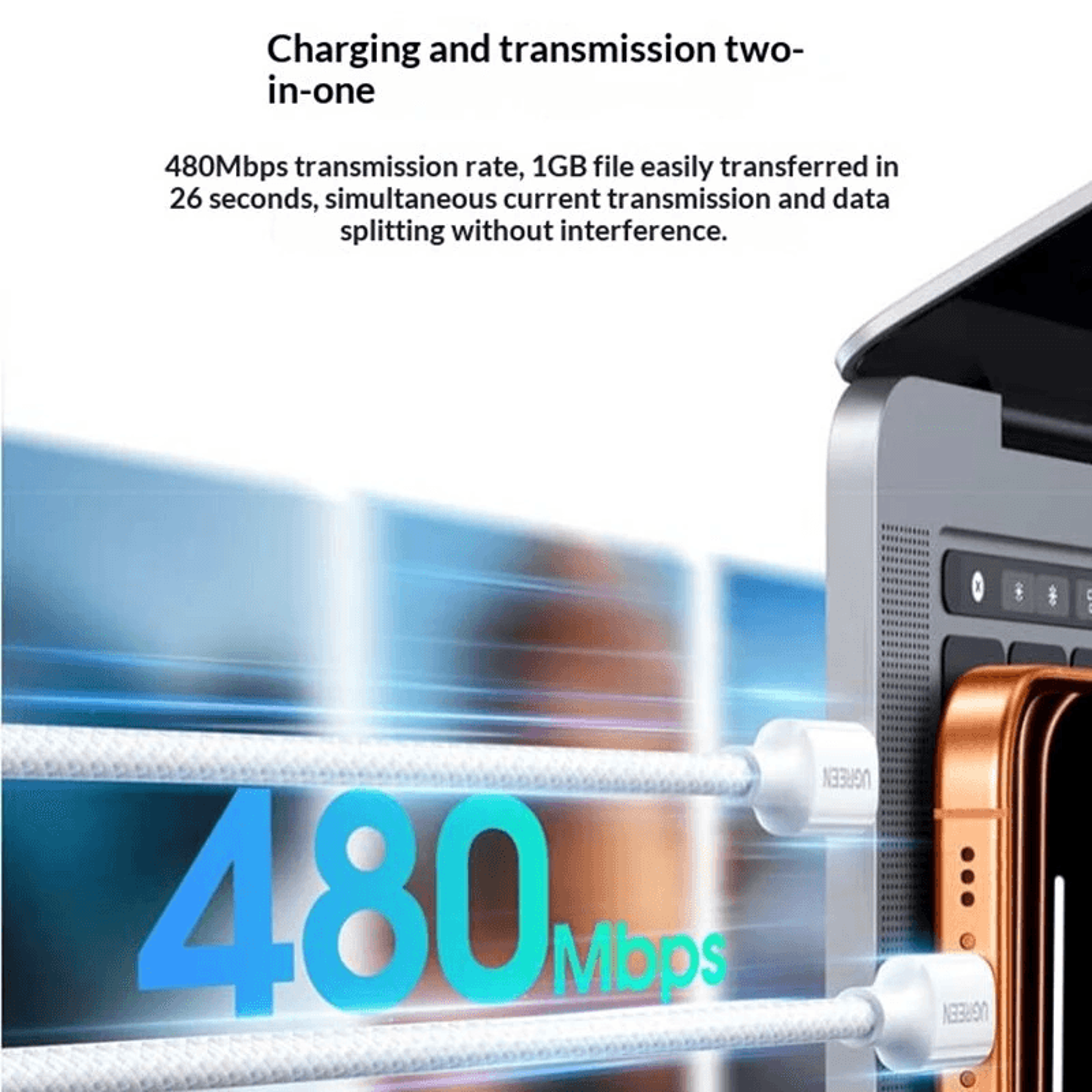 USB C To USB C Fast Charging Cable Braided Data Cable 3