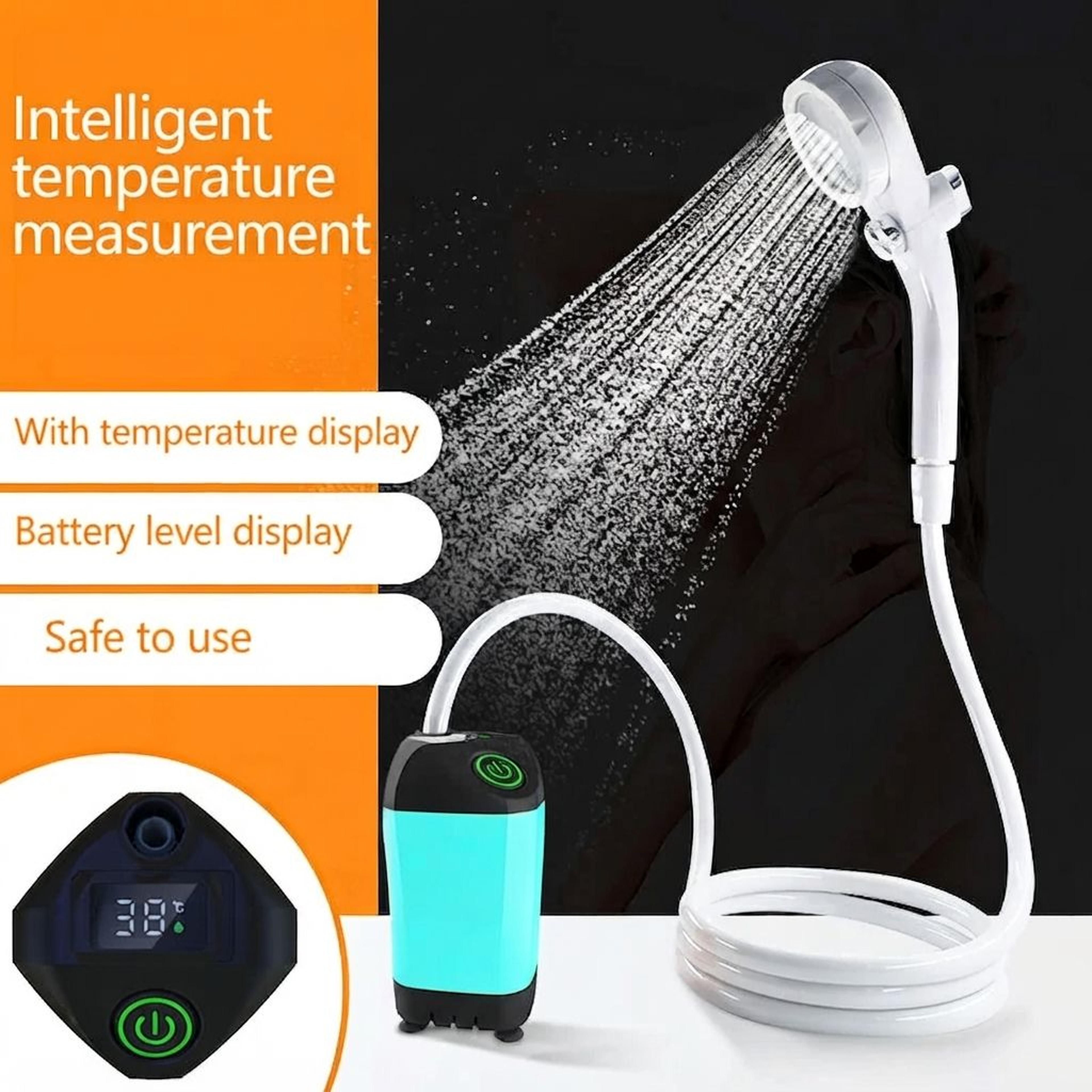 Portable Electric Camping Shower With Digital Display Waterproof Battery Powered Shower Pump 2