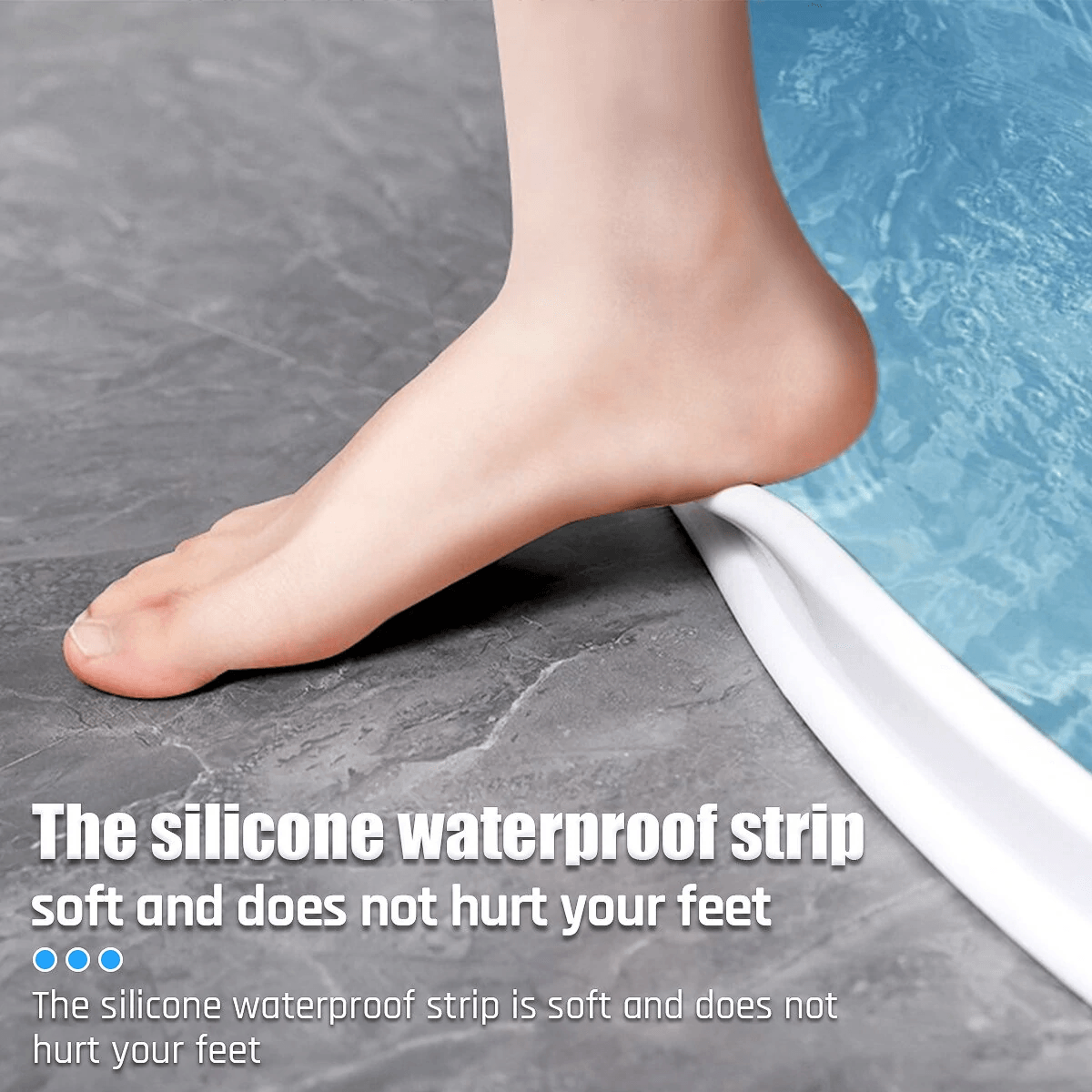 Flexible Water Stopper Silicone Shower Barrier Self Adhesive Water Retaining Strip 7