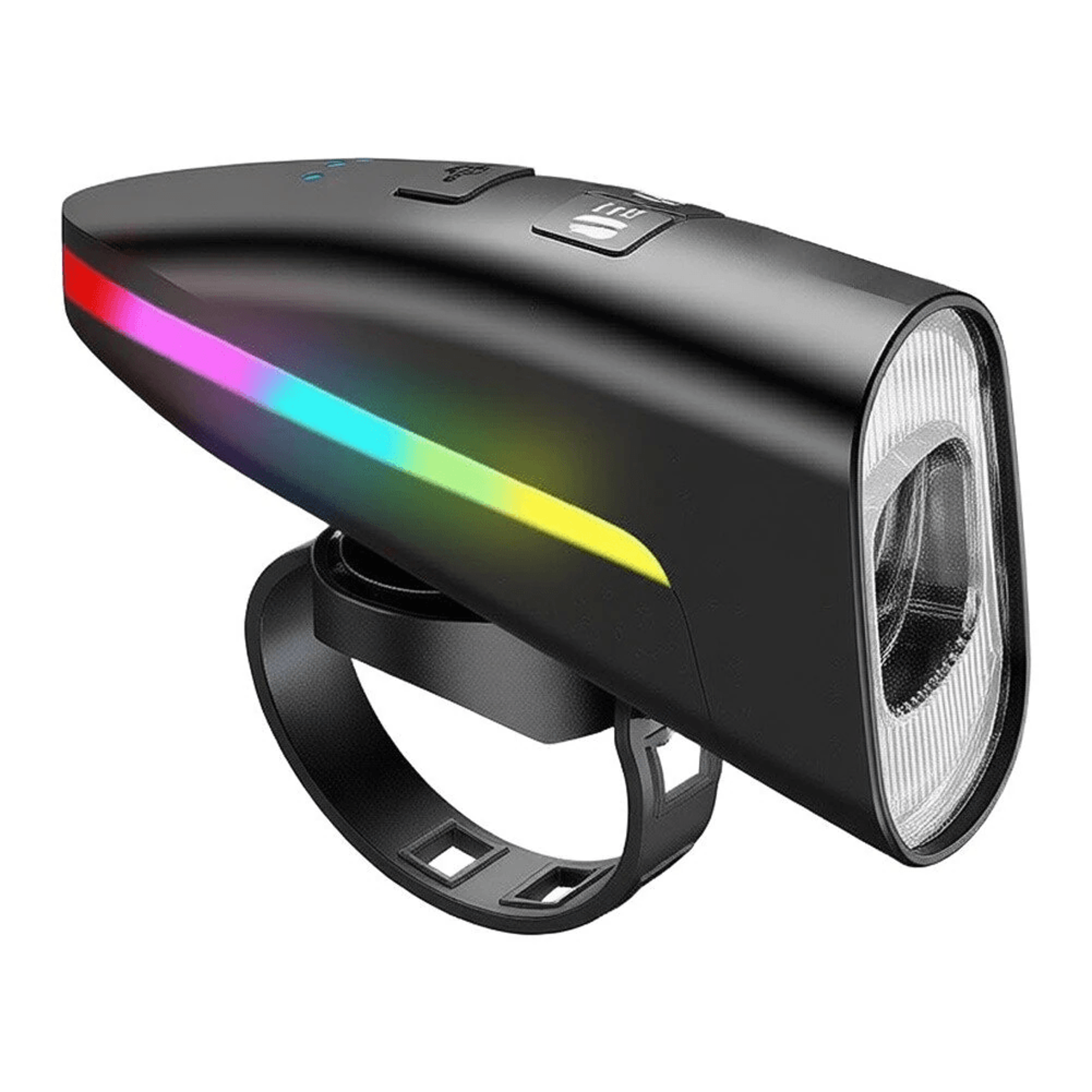 USB Rechargeable Bike Headlight With Dual Distance Beam RGB Side Lights 8