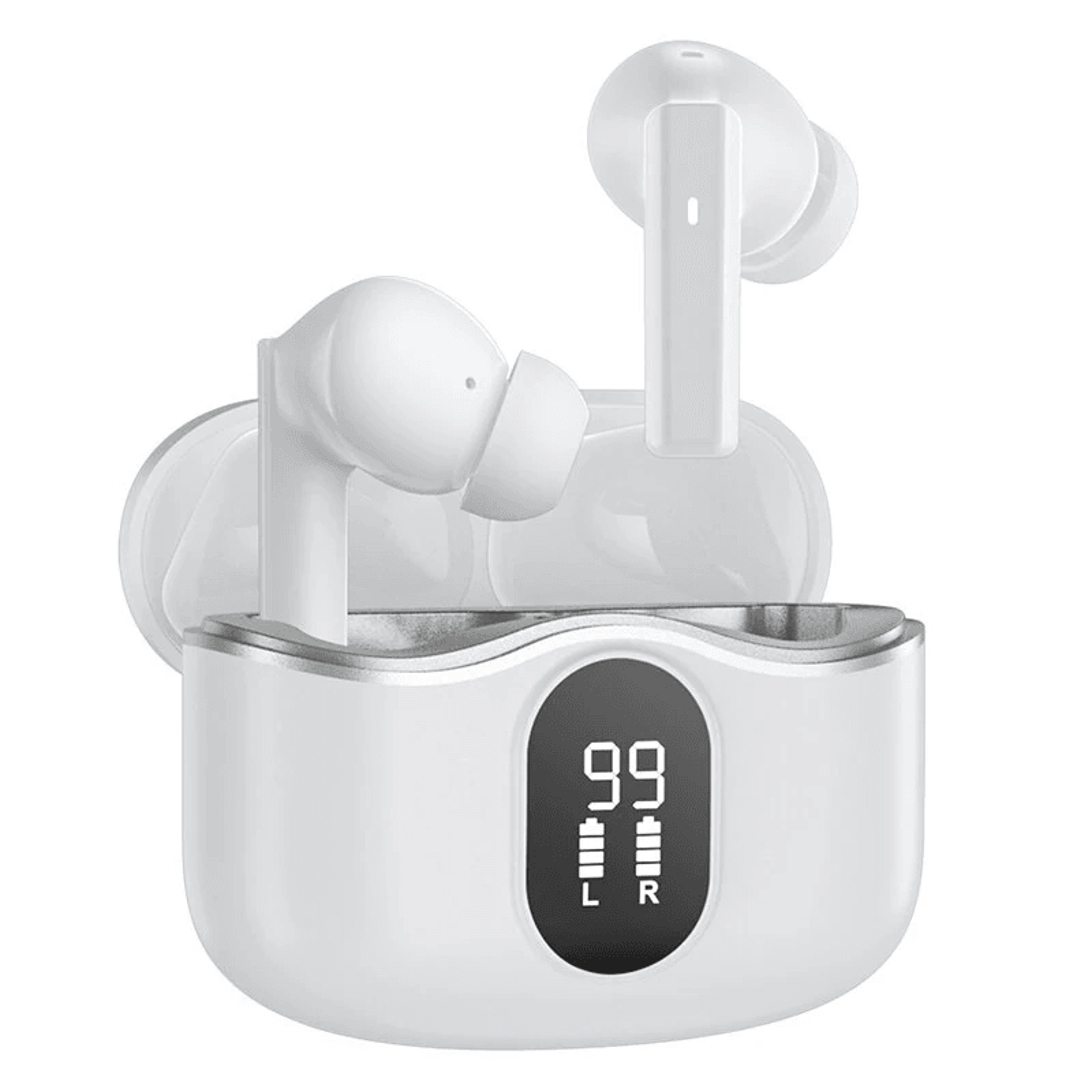 Wireless Bluetooth Earbuds With Drivers Hour Playback And LED Charging Display 7