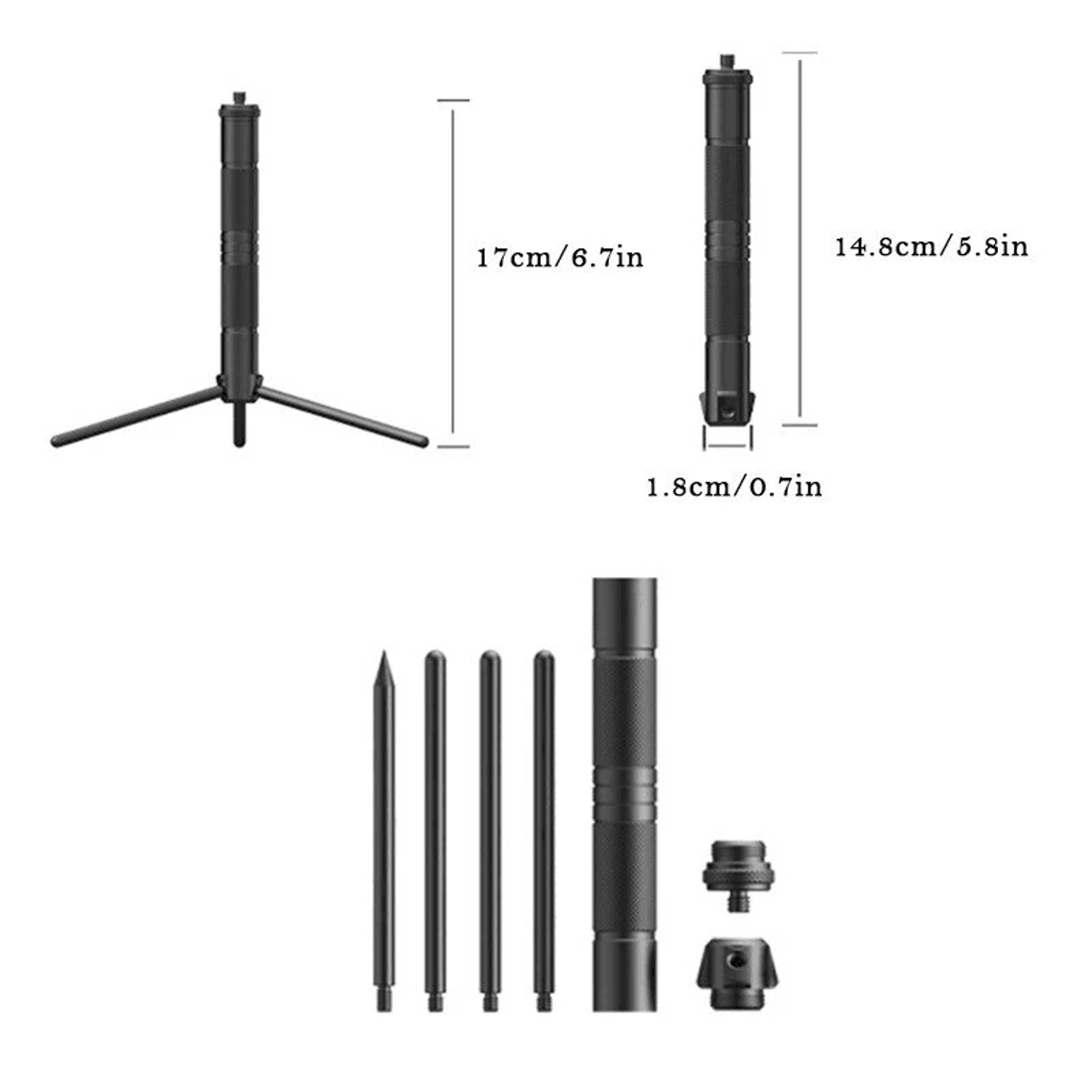 Foldable Aluminum Camping Lantern Stand Tripod For Lamp Camera And Phone Holder 8