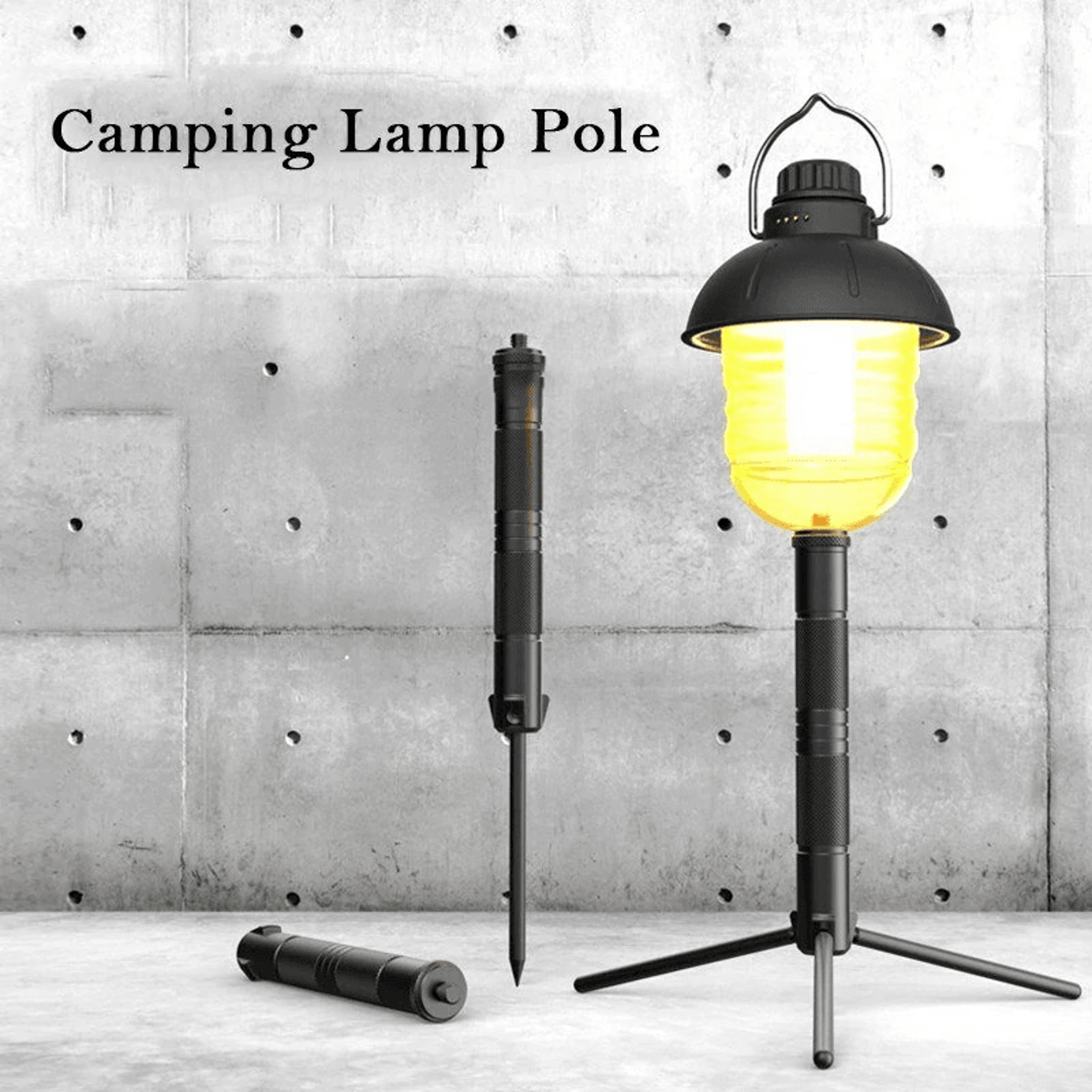 Foldable Aluminum Camping Lantern Stand Tripod For Lamp Camera And Phone Holder 3