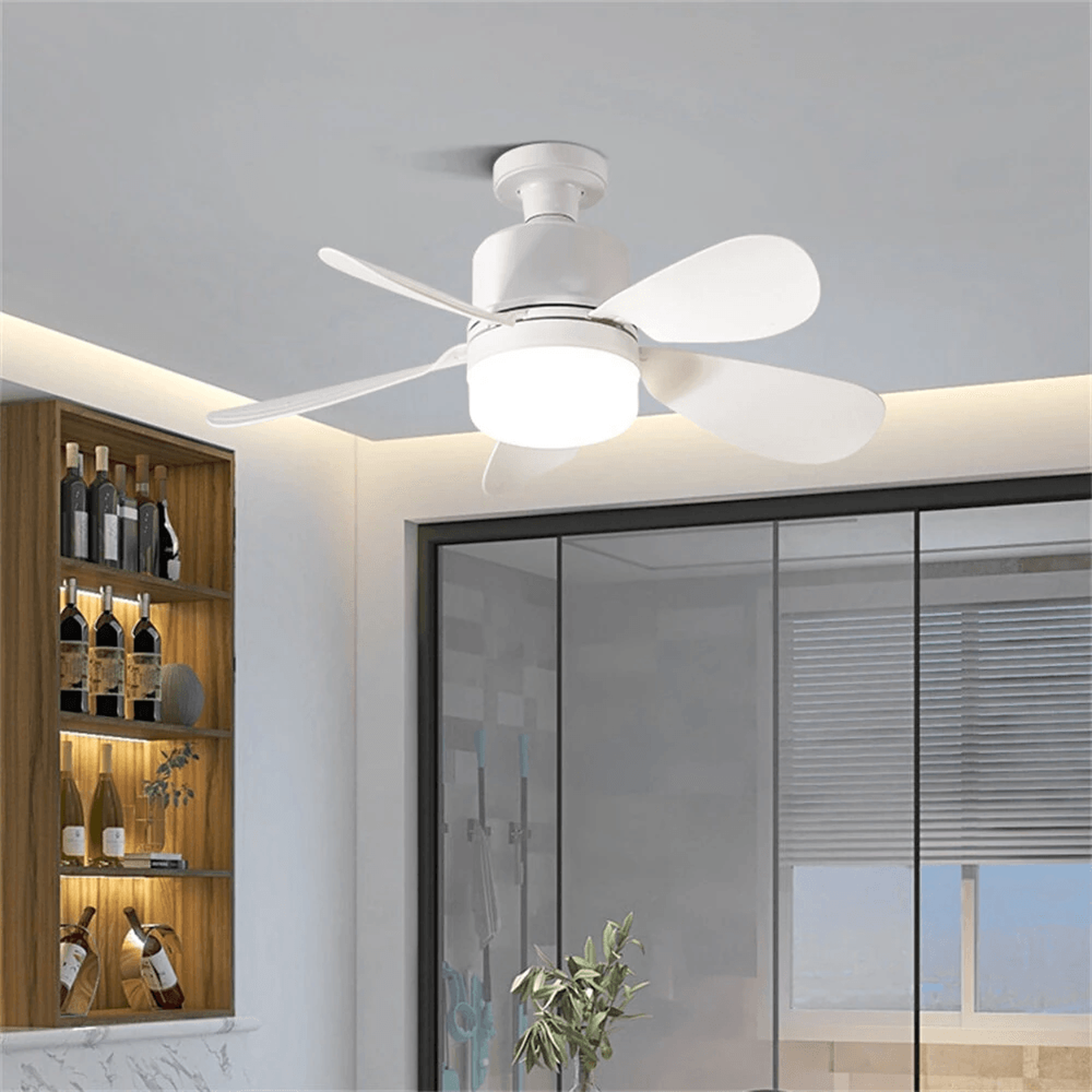 LED Ceiling Fan Light With Remote Speed Fan Color Dimmable Light And Timer 7
