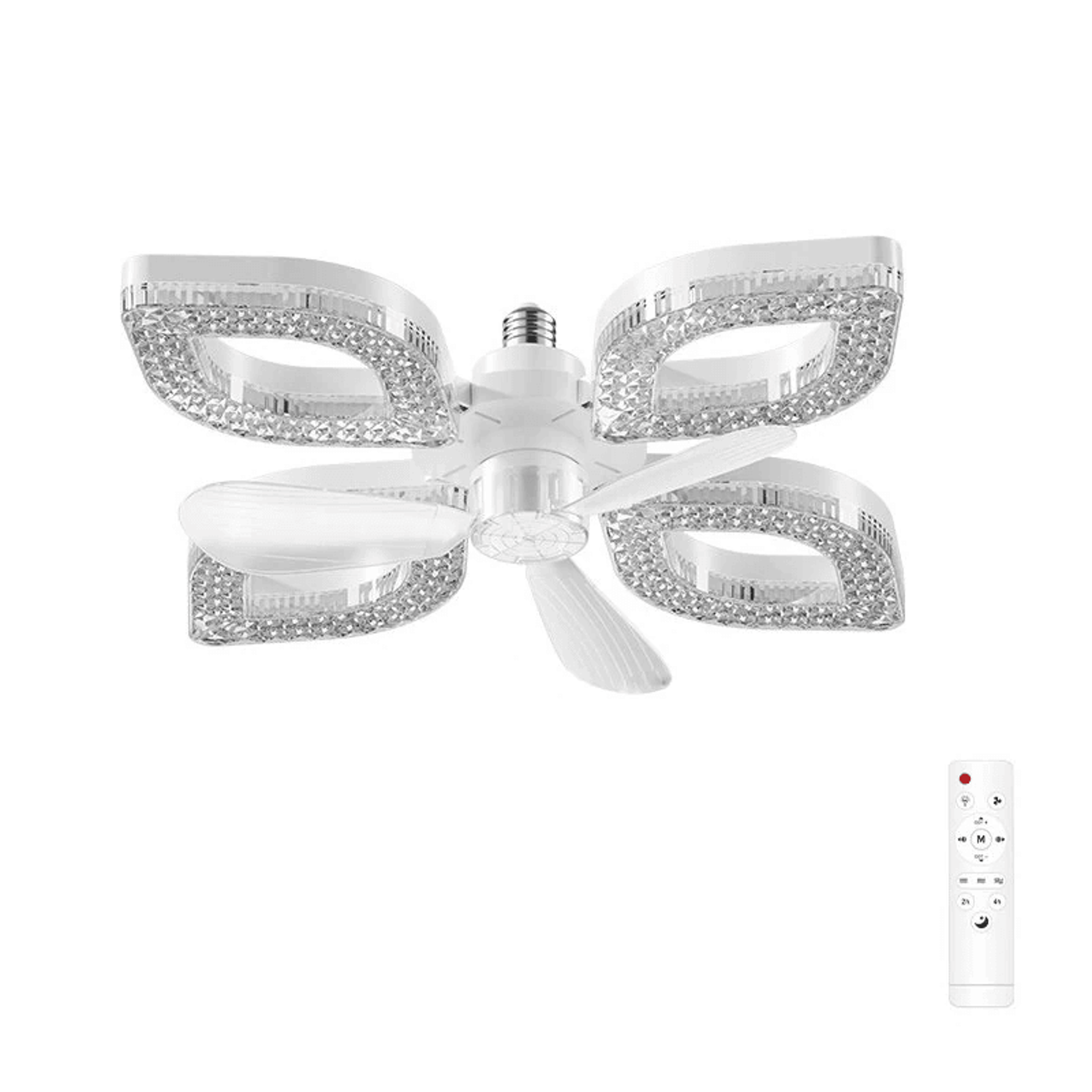 LED Ceiling Fan Light With Crystal Inspired Design Remote Control And Speed Fan 6