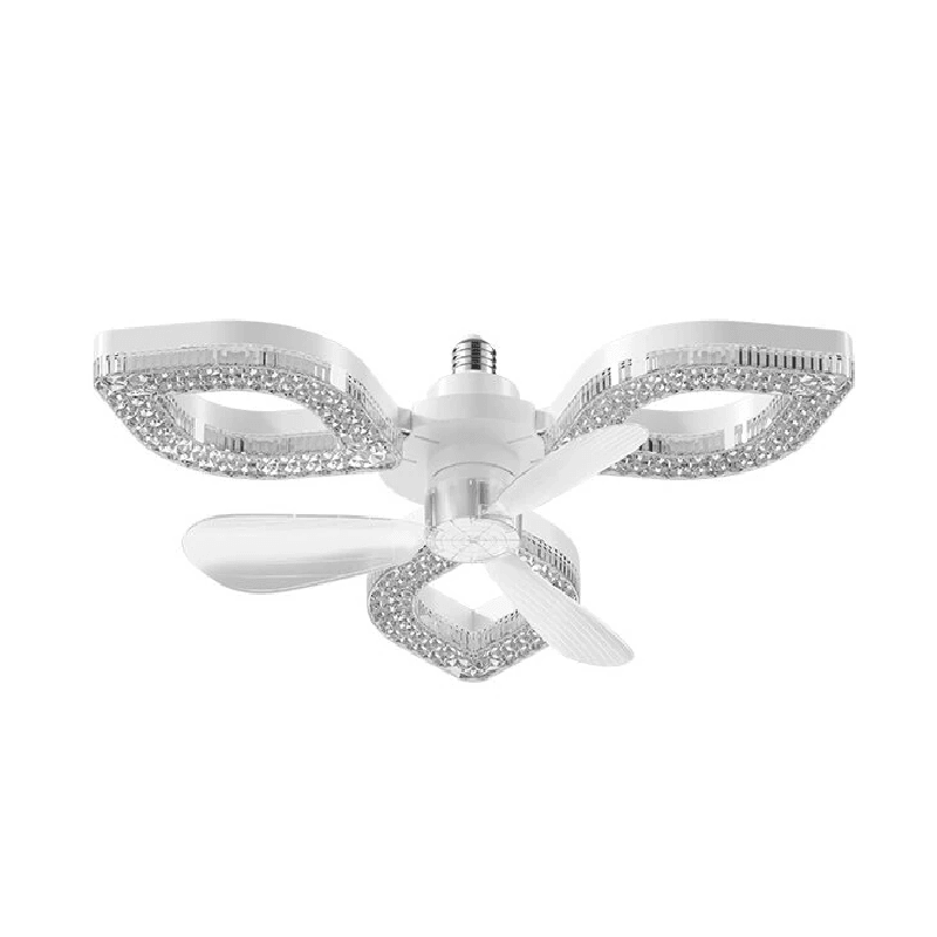 LED Ceiling Fan Light With Crystal Inspired Design Remote Control And Speed Fan 0
