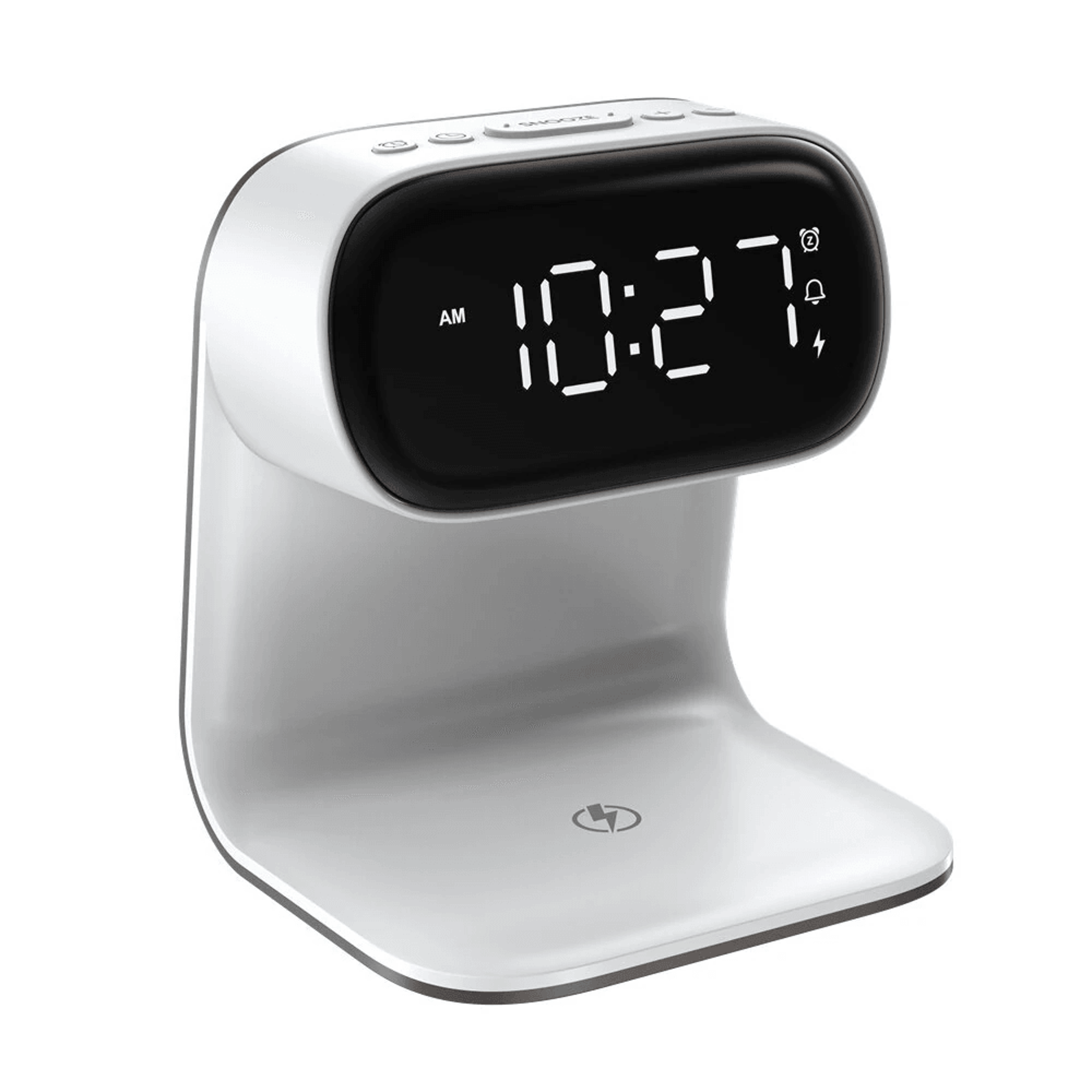 Wireless Charging Bedside Lamp With Digital Alarm Clock And Dimmable Touch Night Light 8