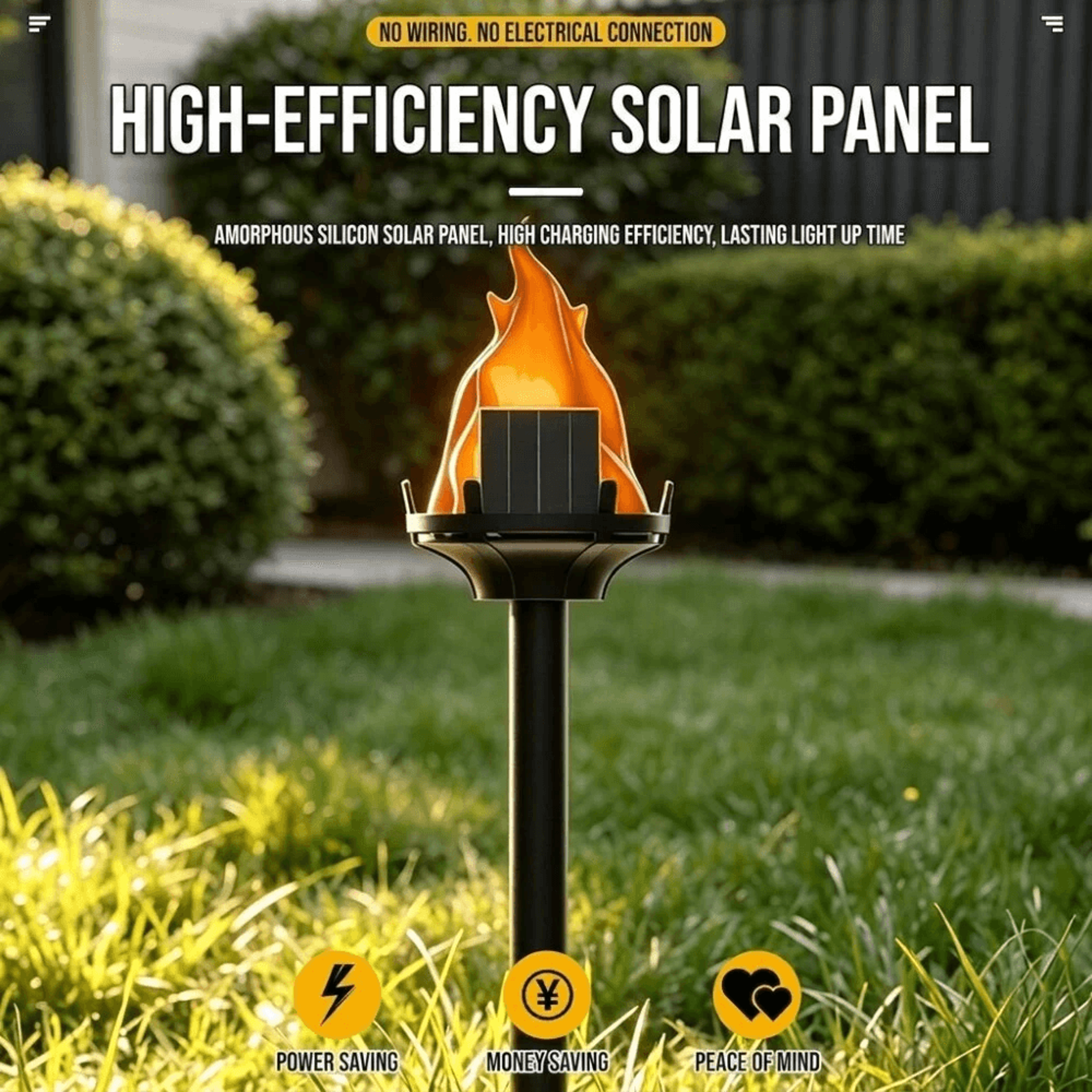 Pack Solar Garden Lights With Flame Effect Waterproof Outdoor Pathway Stake Lights 2