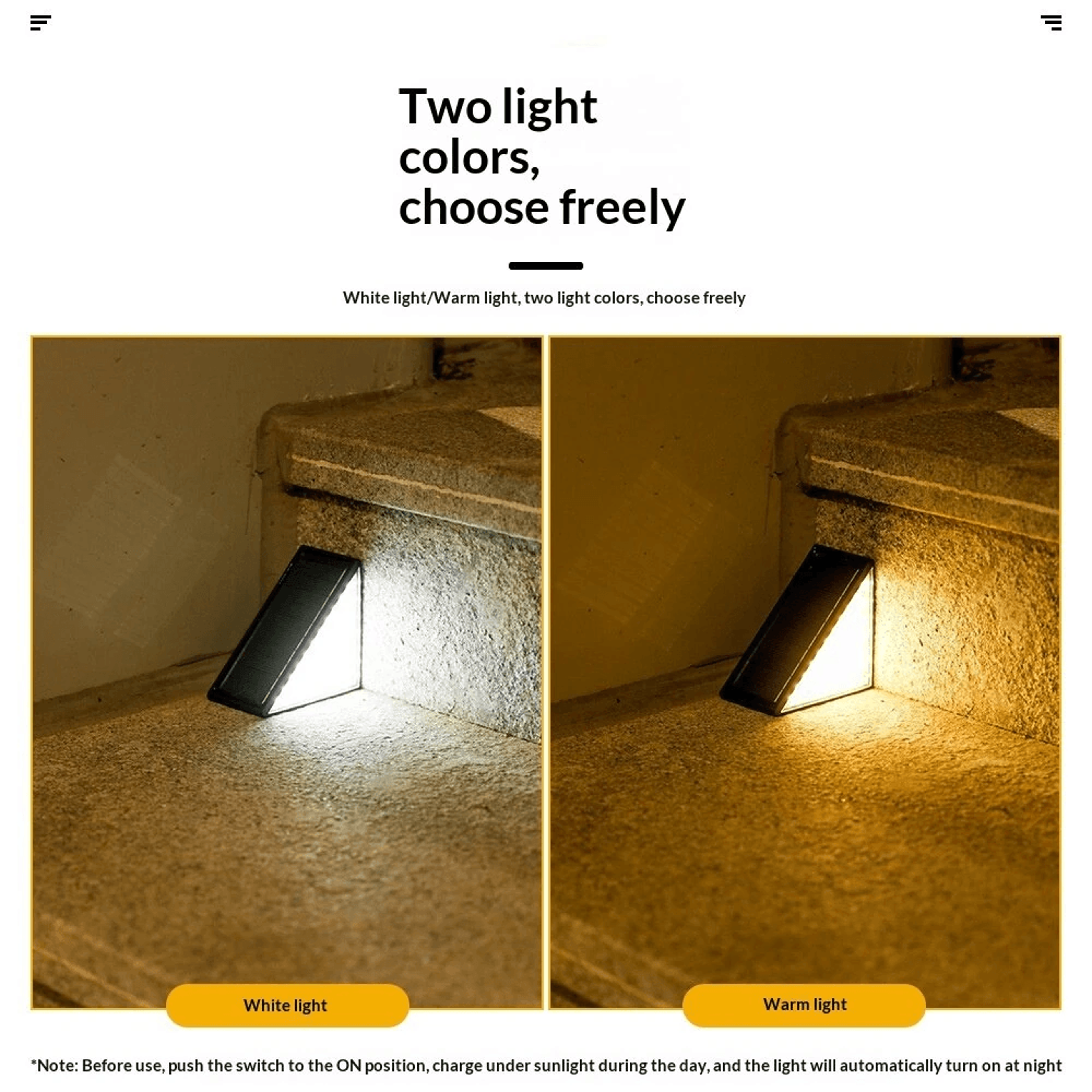 Solar Step Lights LED Waterproof Triangle Outdoor Stair Lights 3