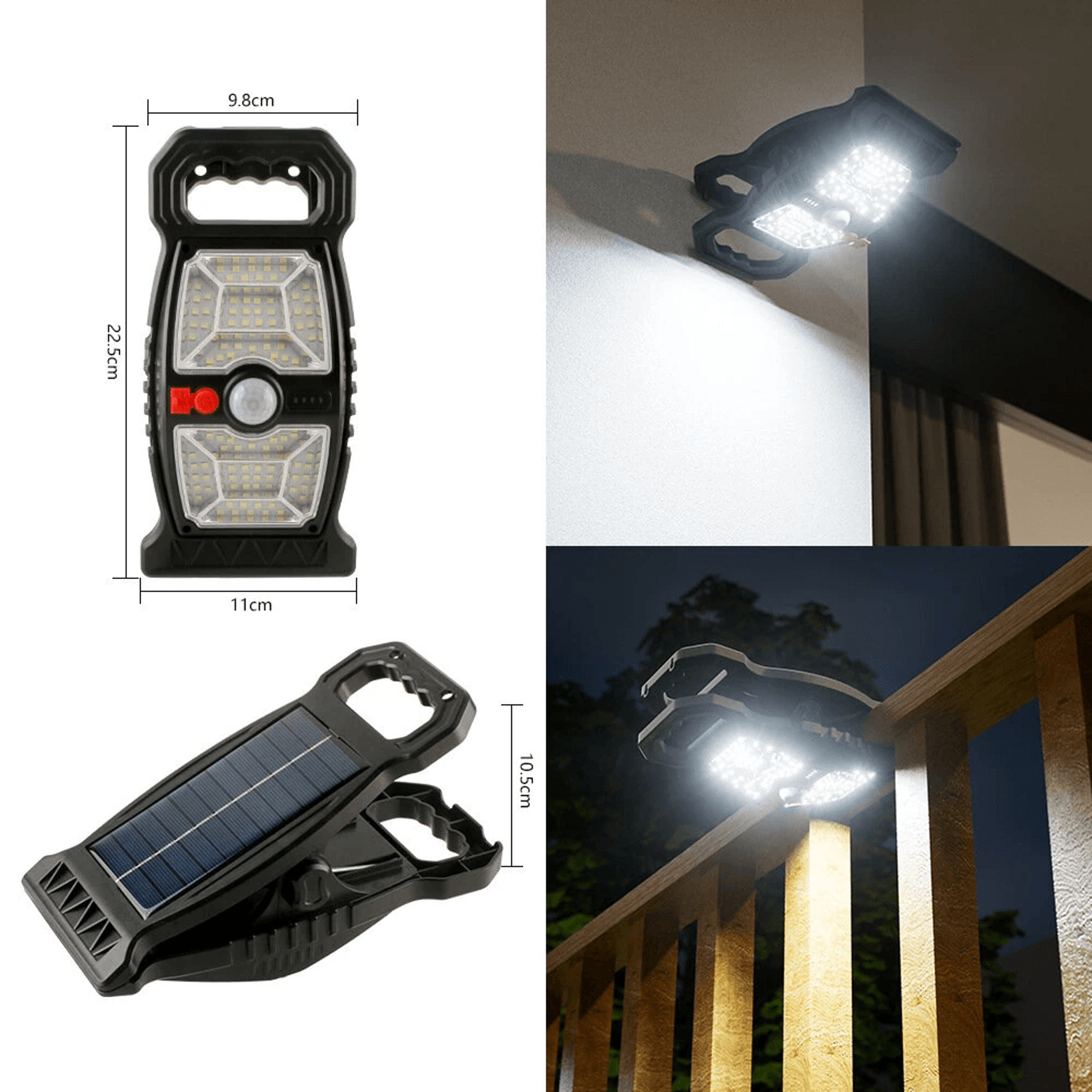 Solar Clip On Light With Motion Sensor Type C Charging And Lighting Modes 6