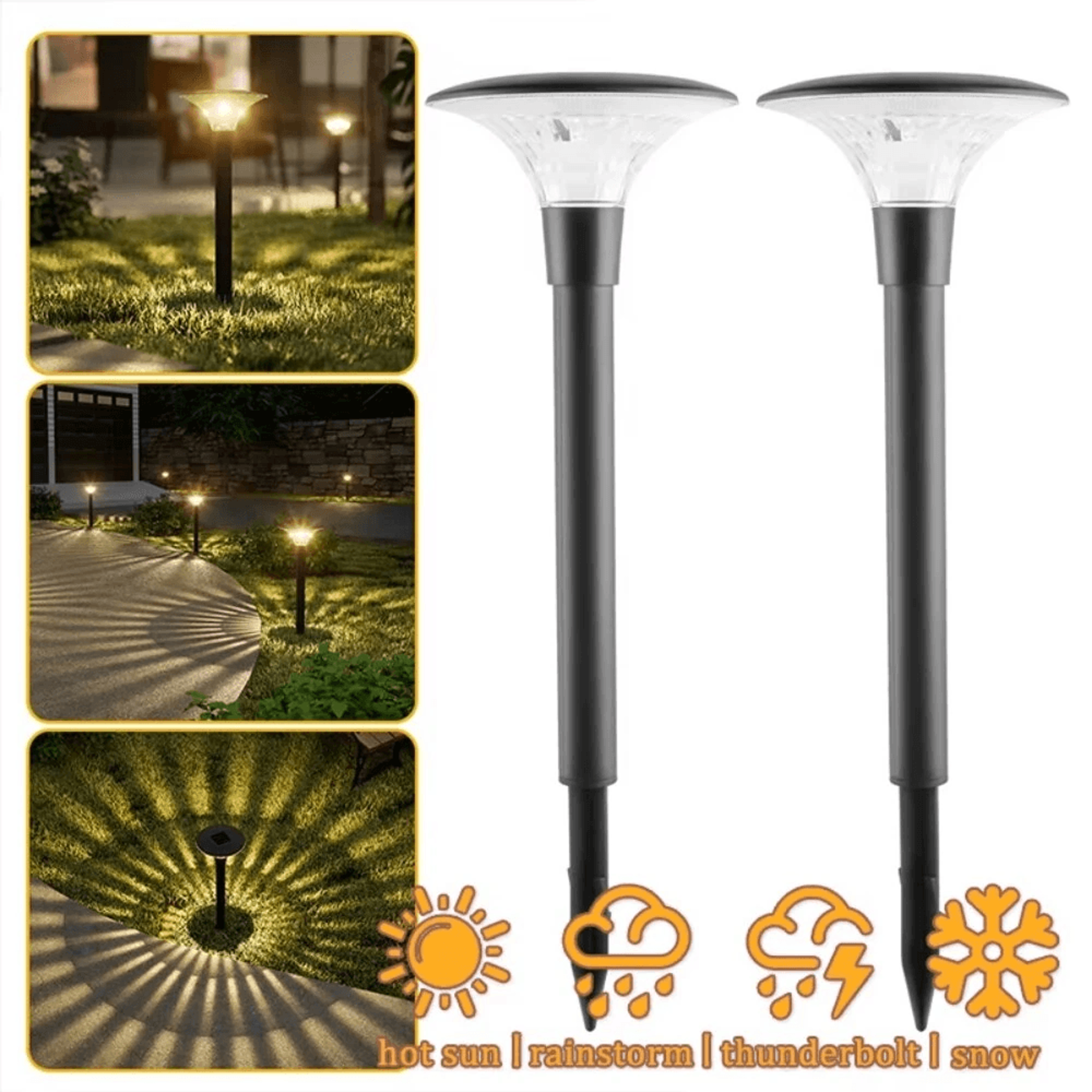 Solar Garden Lights Warm White Waterproof Automatic Pathway Lights 1