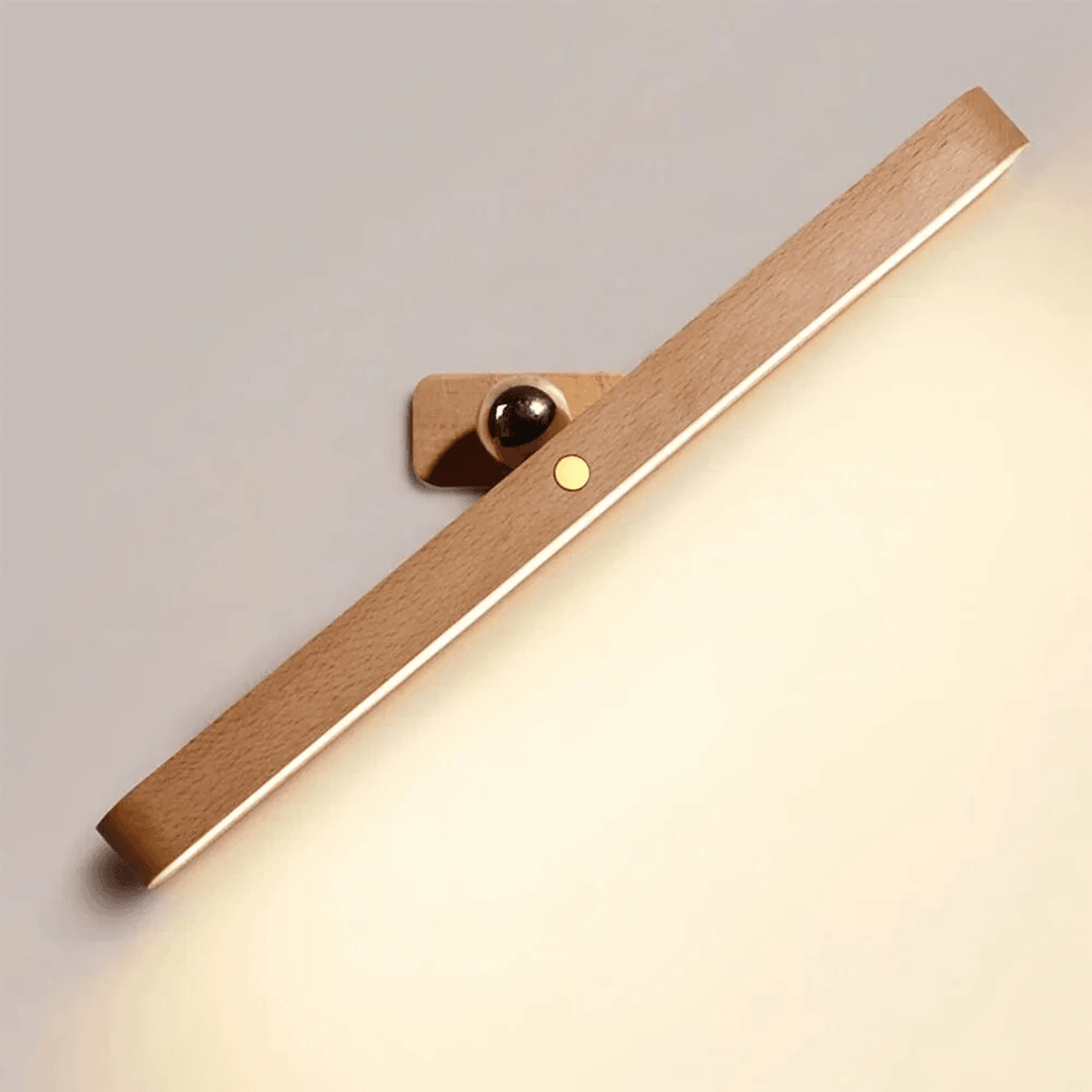 rechargeable wooden led vanity light with magnetic mount and level dimming