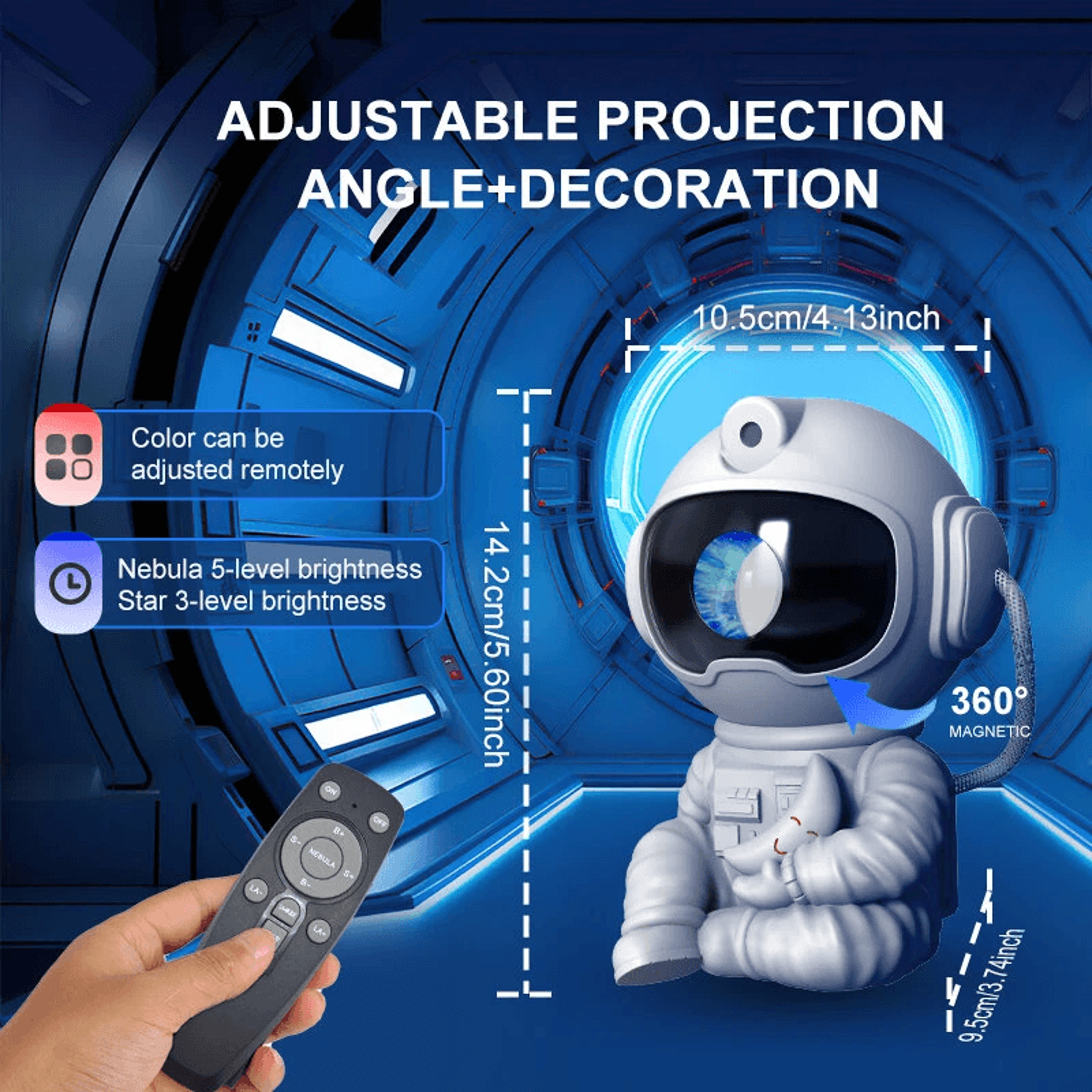 Astronaut Star Projector Night Light With Remote Control And Adjustable Head 6