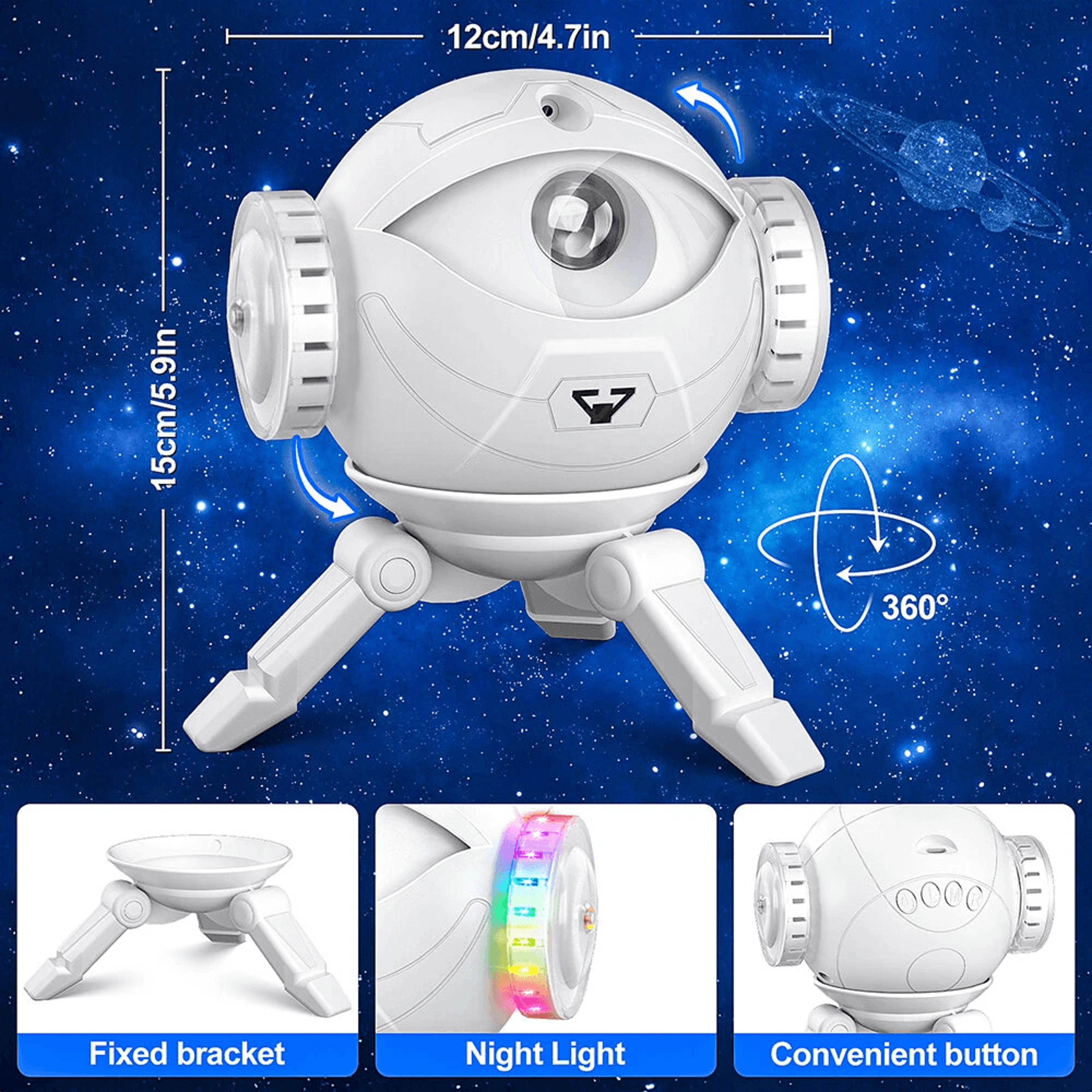 LED Astronaut Galaxy Projector Lamp With Remote Control And Nebula Effects 7