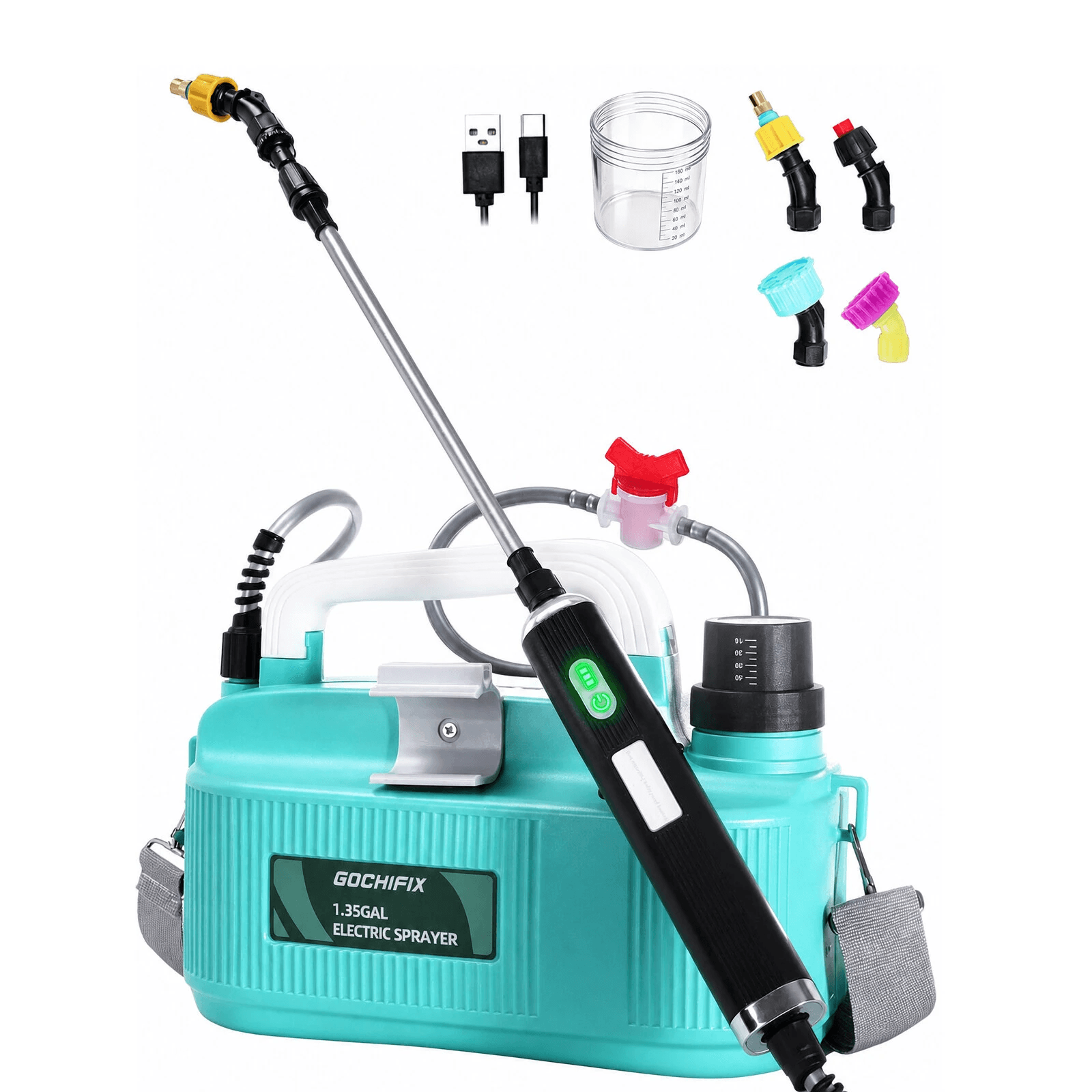 electric garden sprayer gallon battery powered sprayer with nozzles and spray modes