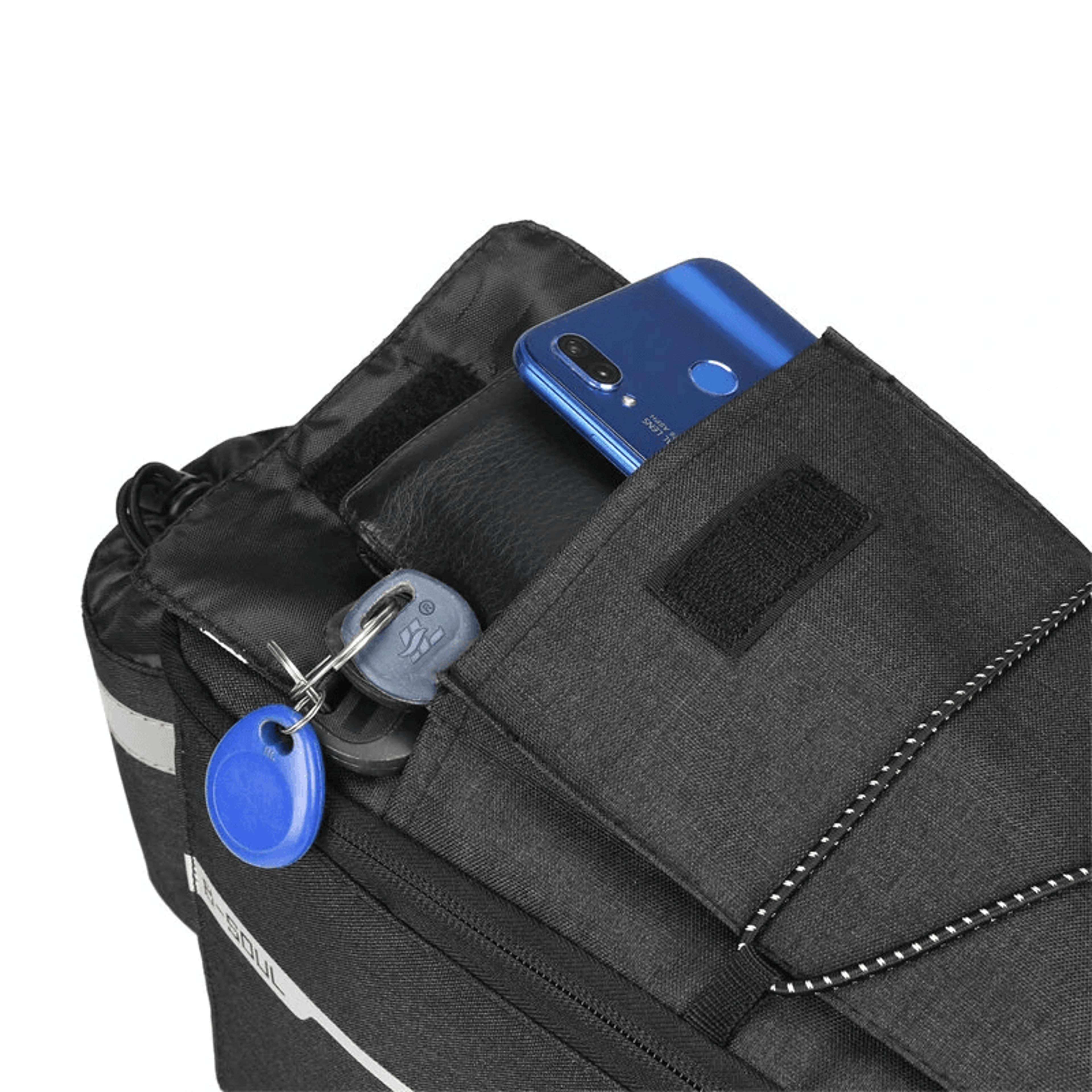 Waterproof Bicycle Rear Seat Bag With Reflective Strip Shoulder Strap And Rear Rack Storage 4