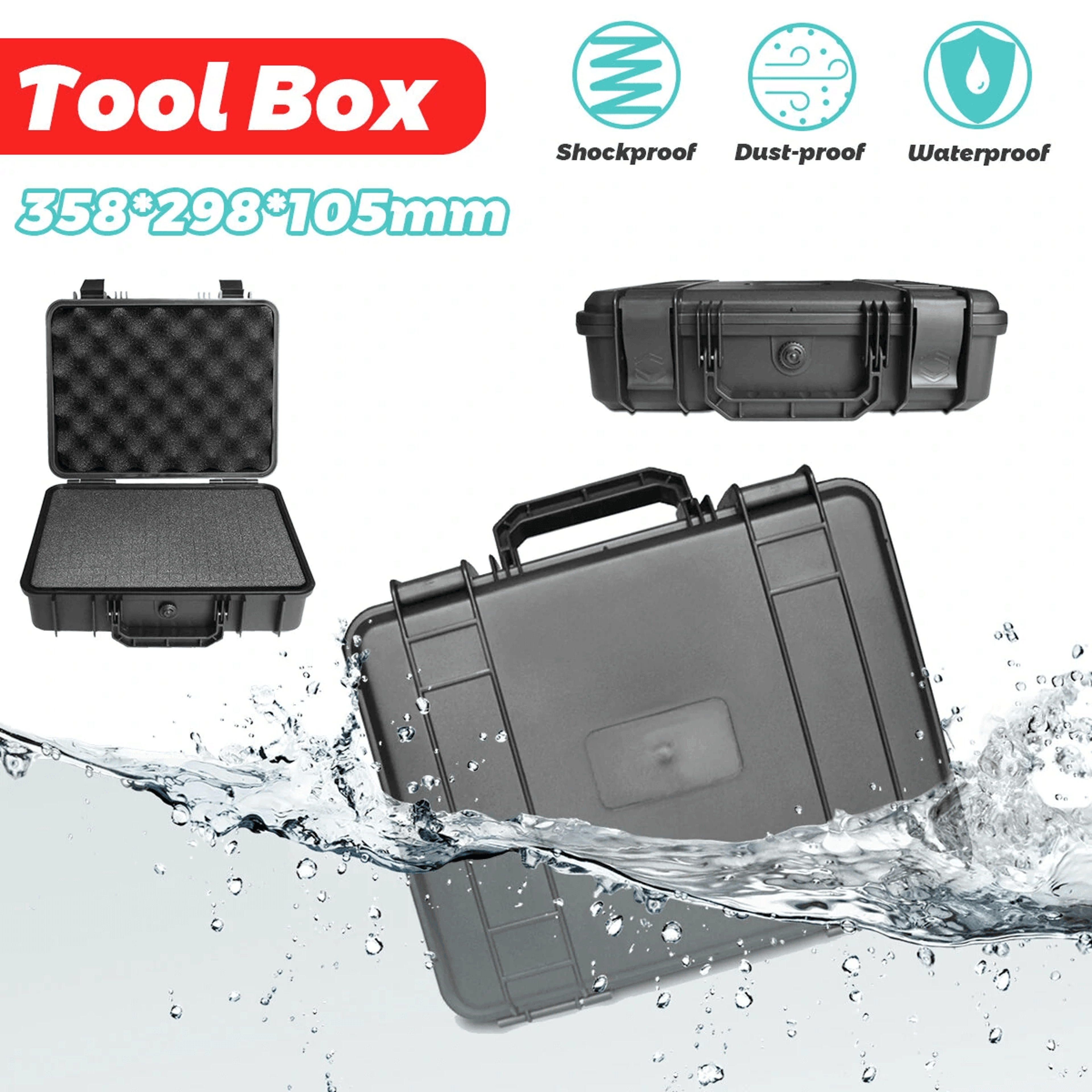 Waterproof Hard Carry Tool Case With Shockproof Sponge Insert 3