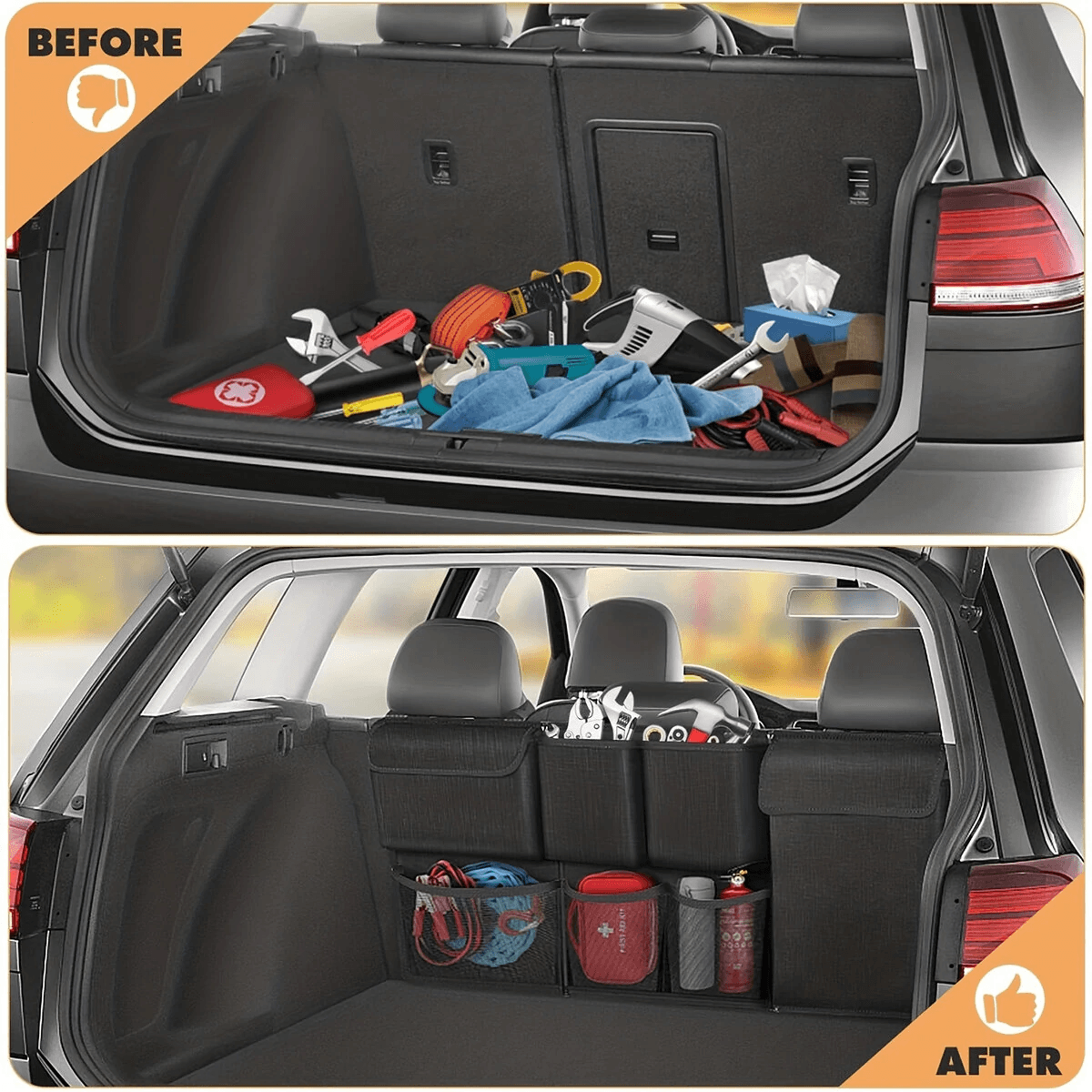 Car Trunk Organizer Hanging Storage Bag With Multiple Pockets Oxford Cloth 3