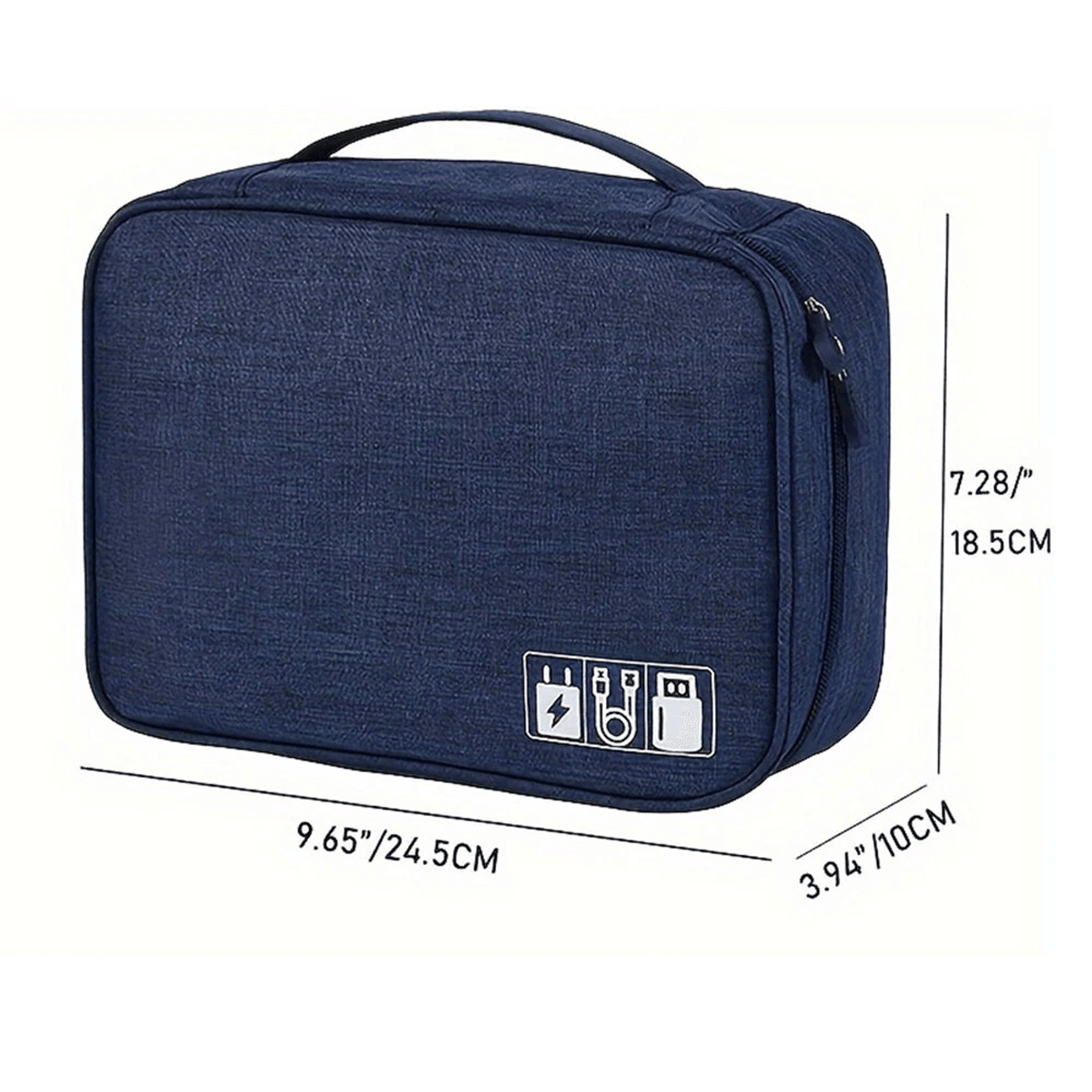 Travel Electronics Organizer Bag With Zipper And Polyester Compartments 3