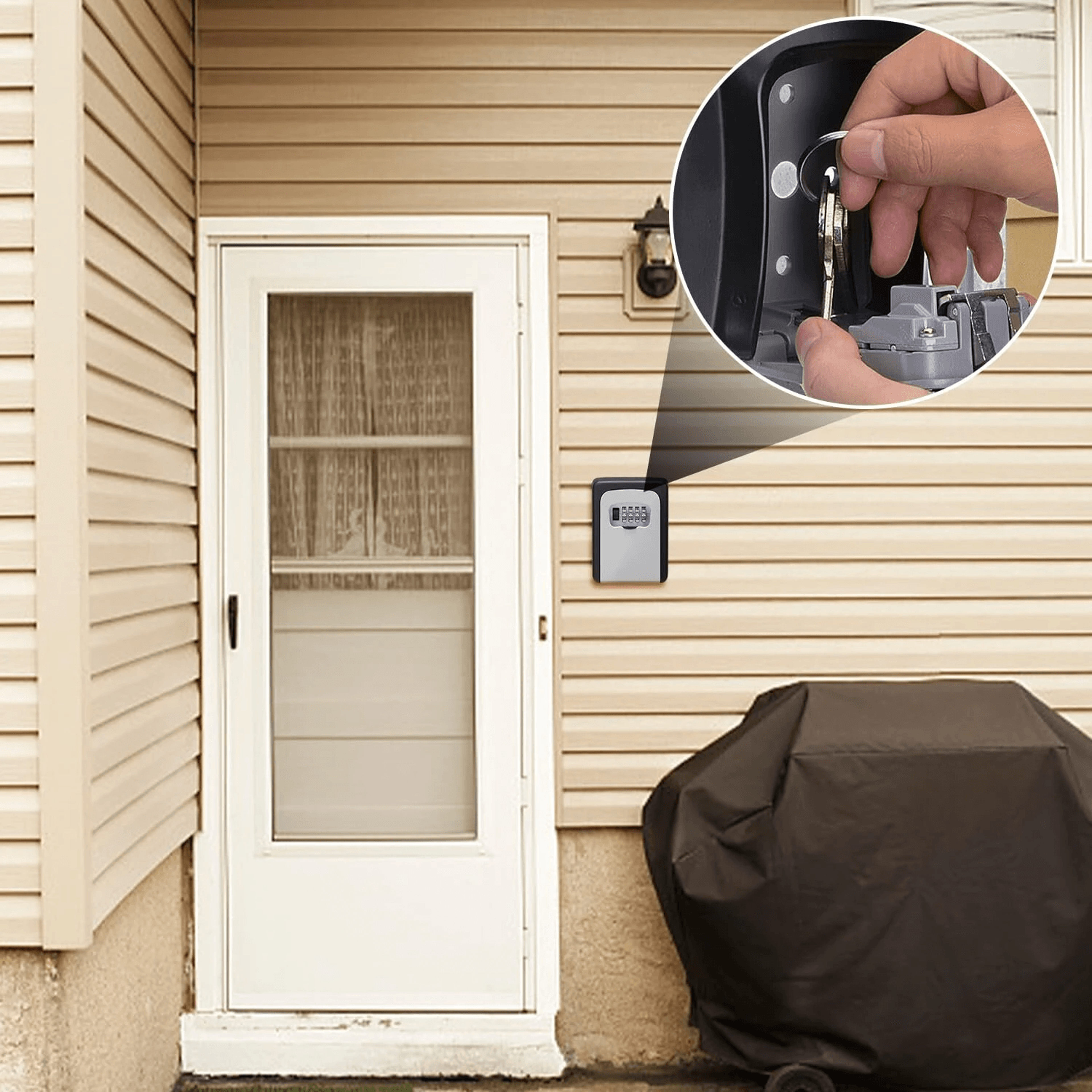Wall Mounted Key Safe Weatherproof Outdoor Key Storage Box 5
