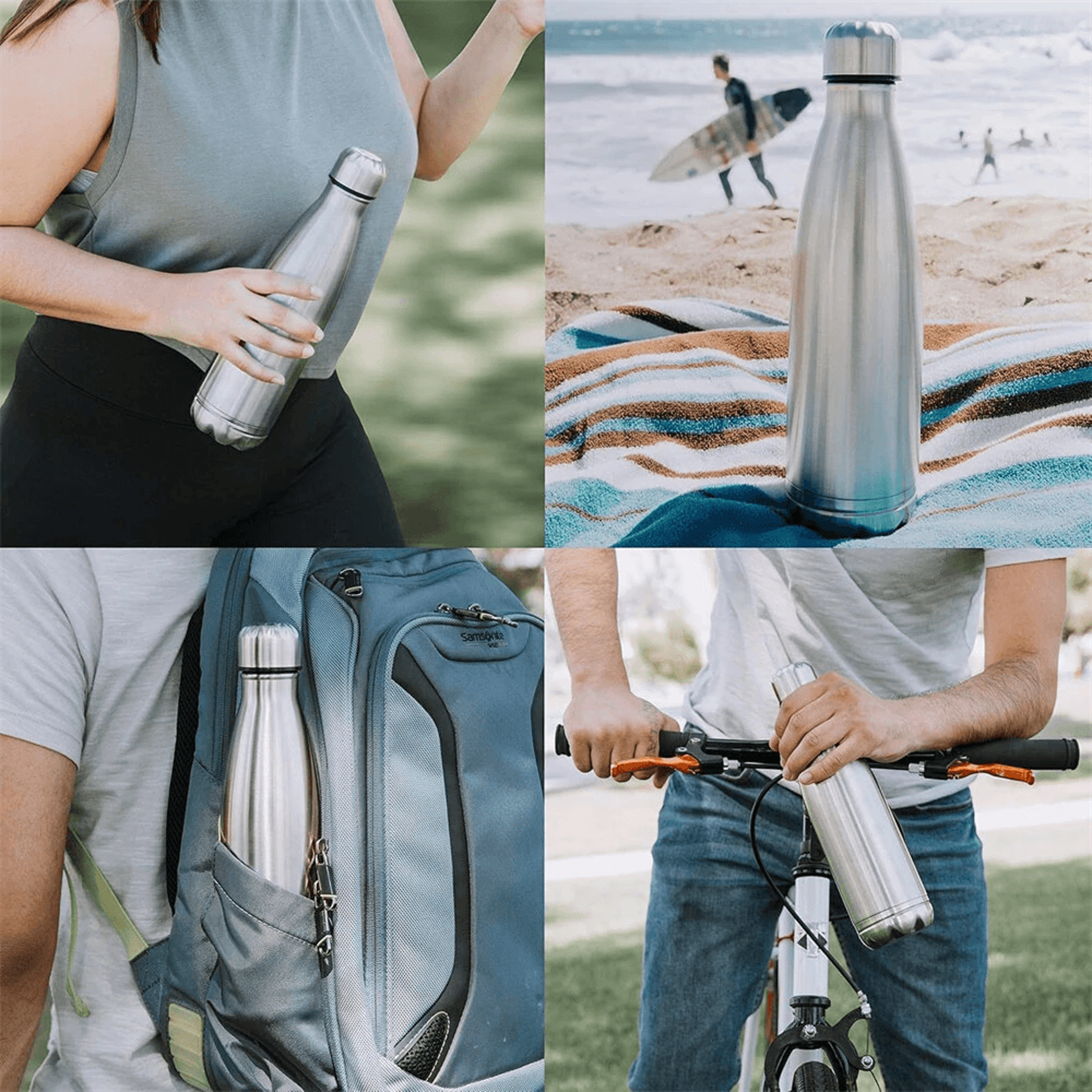 Stainless Steel Water Bottle With Hidden Storage Compartment 2