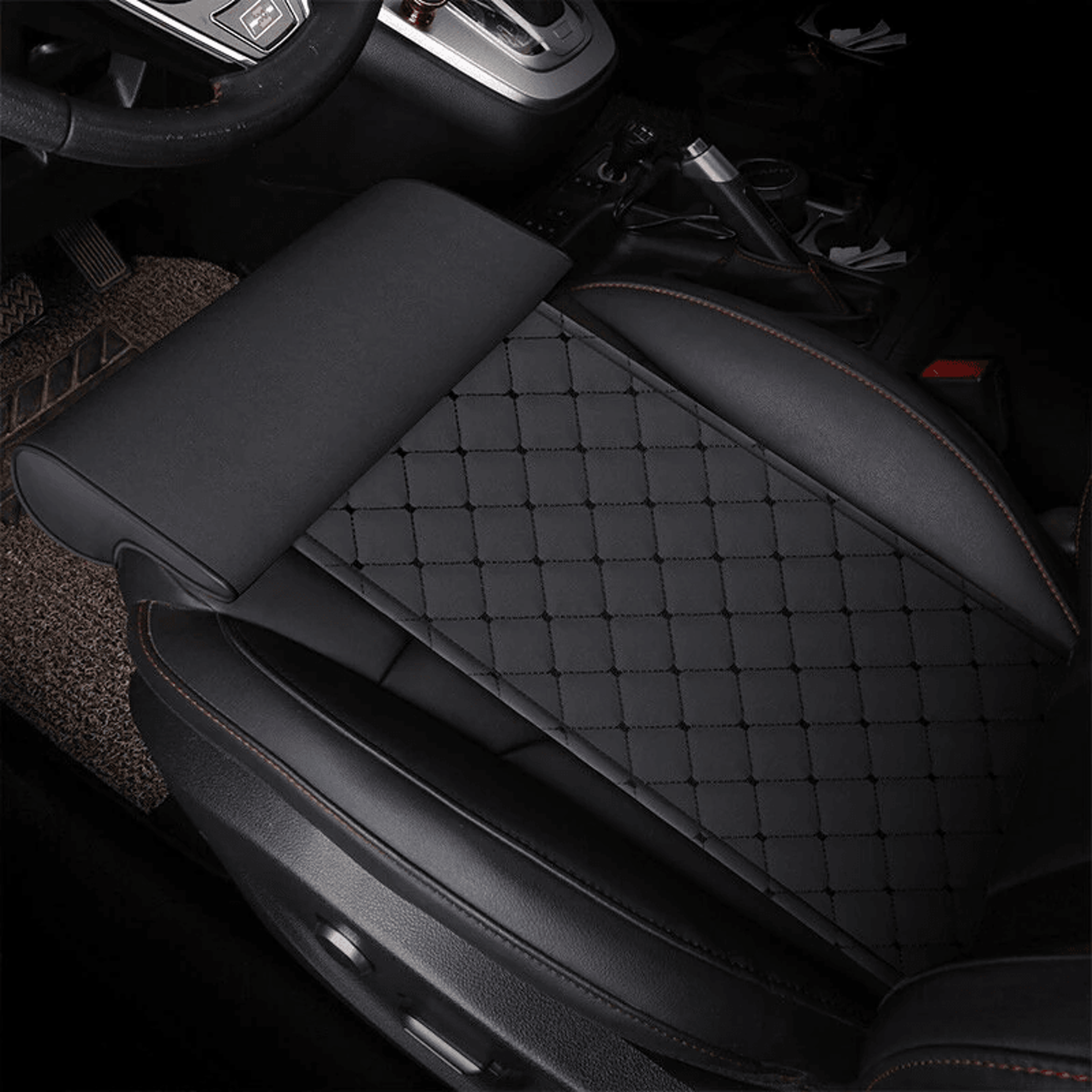 car seat leg support cushion ergonomic faux leather extended seat support