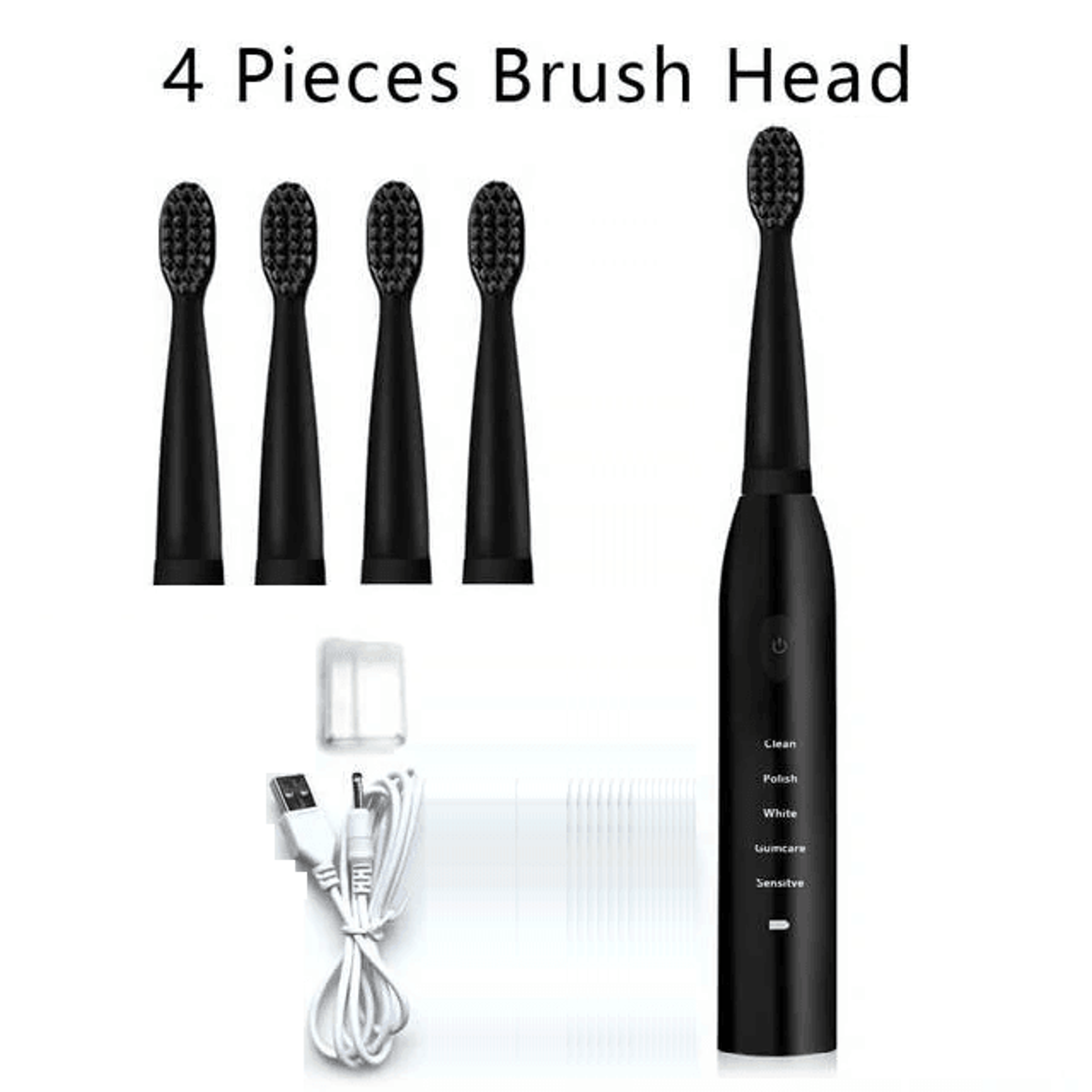 USB Rechargeable Sonic Electric Toothbrush With Cleaning Modes And Brush Heads 3